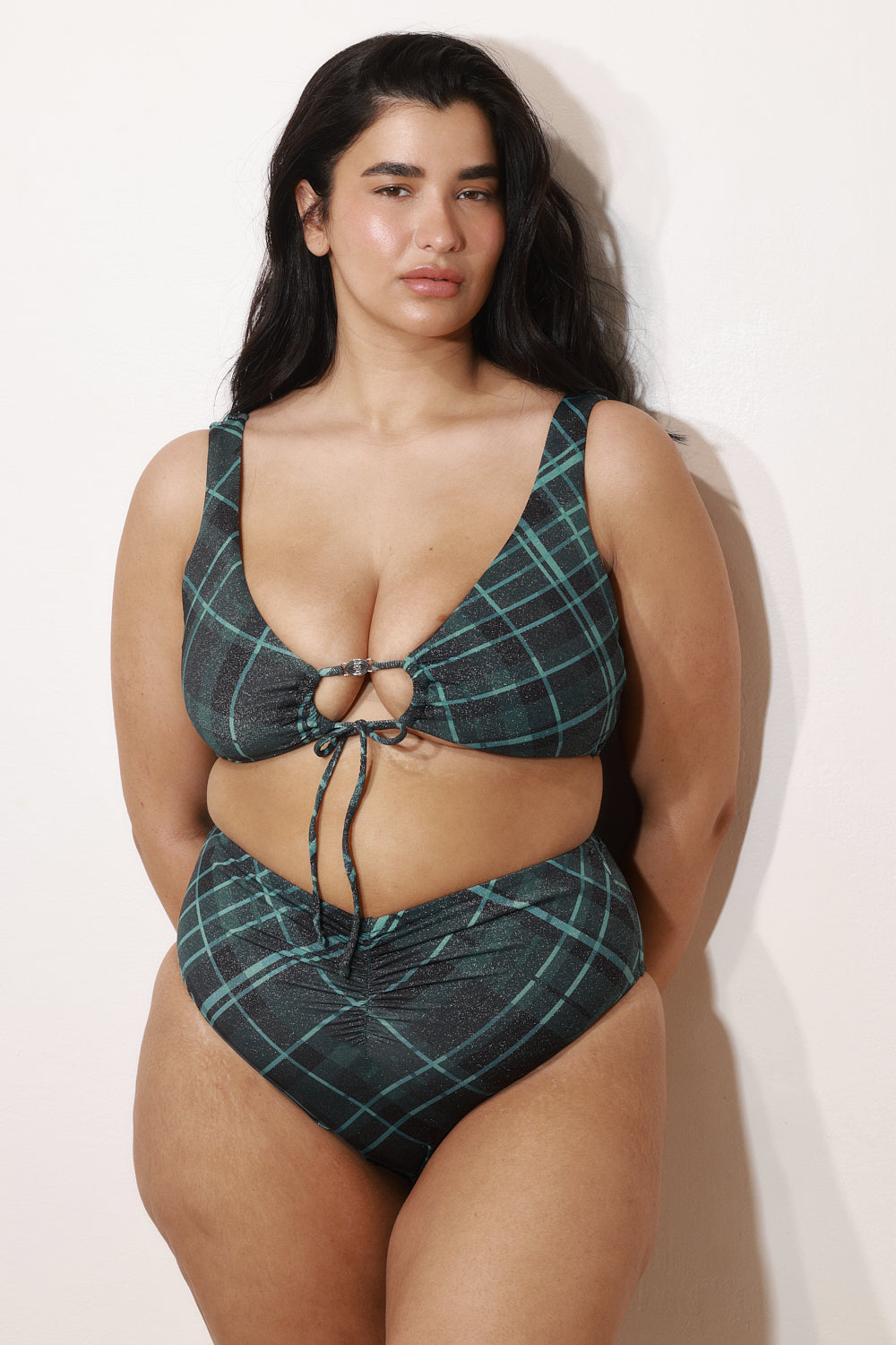 ANNAN TOP Ocean Plaid