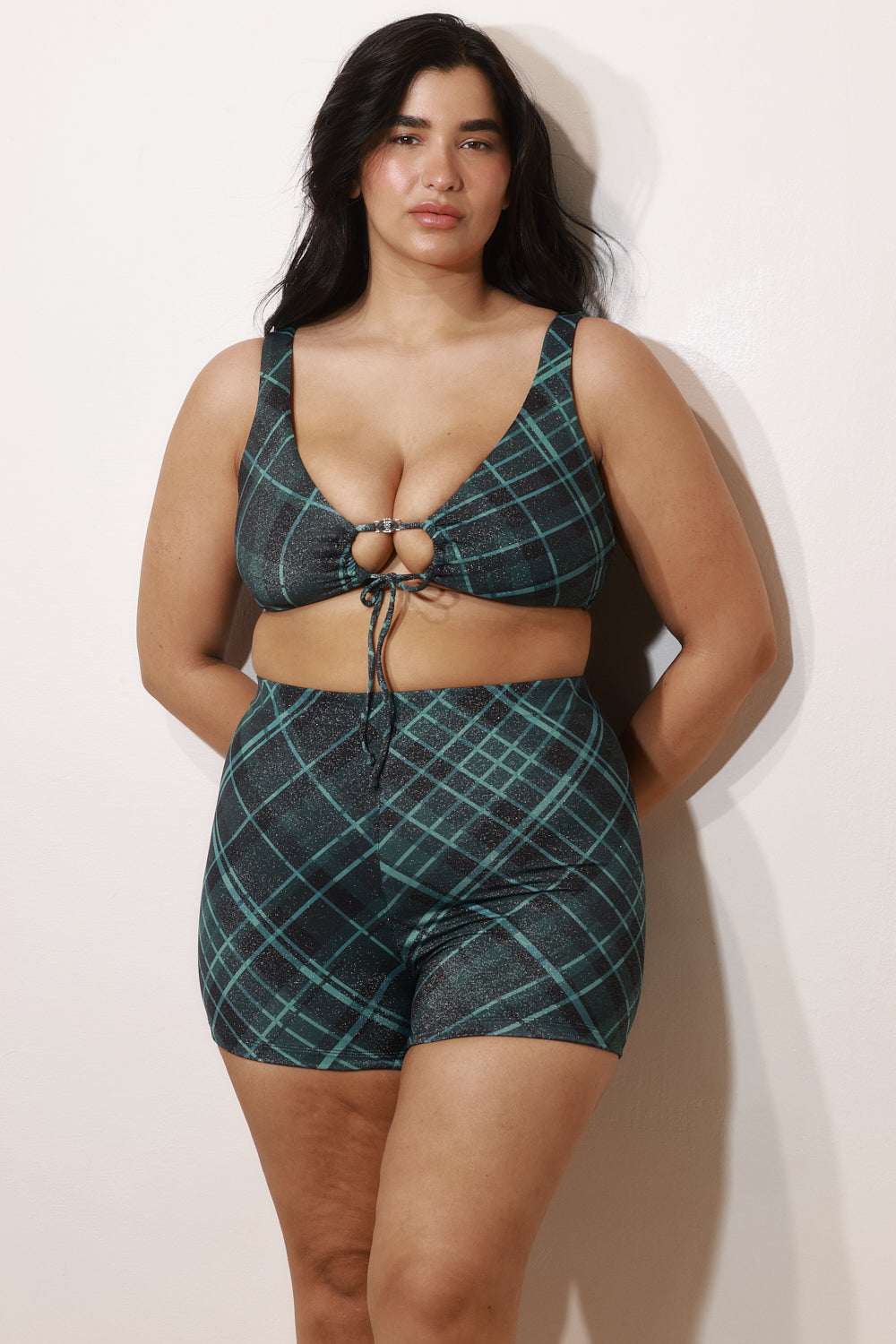 ANNAN TOP Ocean Plaid