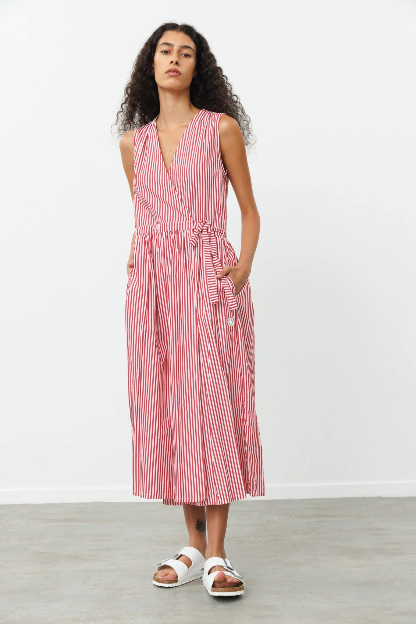 ALMA Dress Red Stripes - gallabia - BiliBlond Swimwear