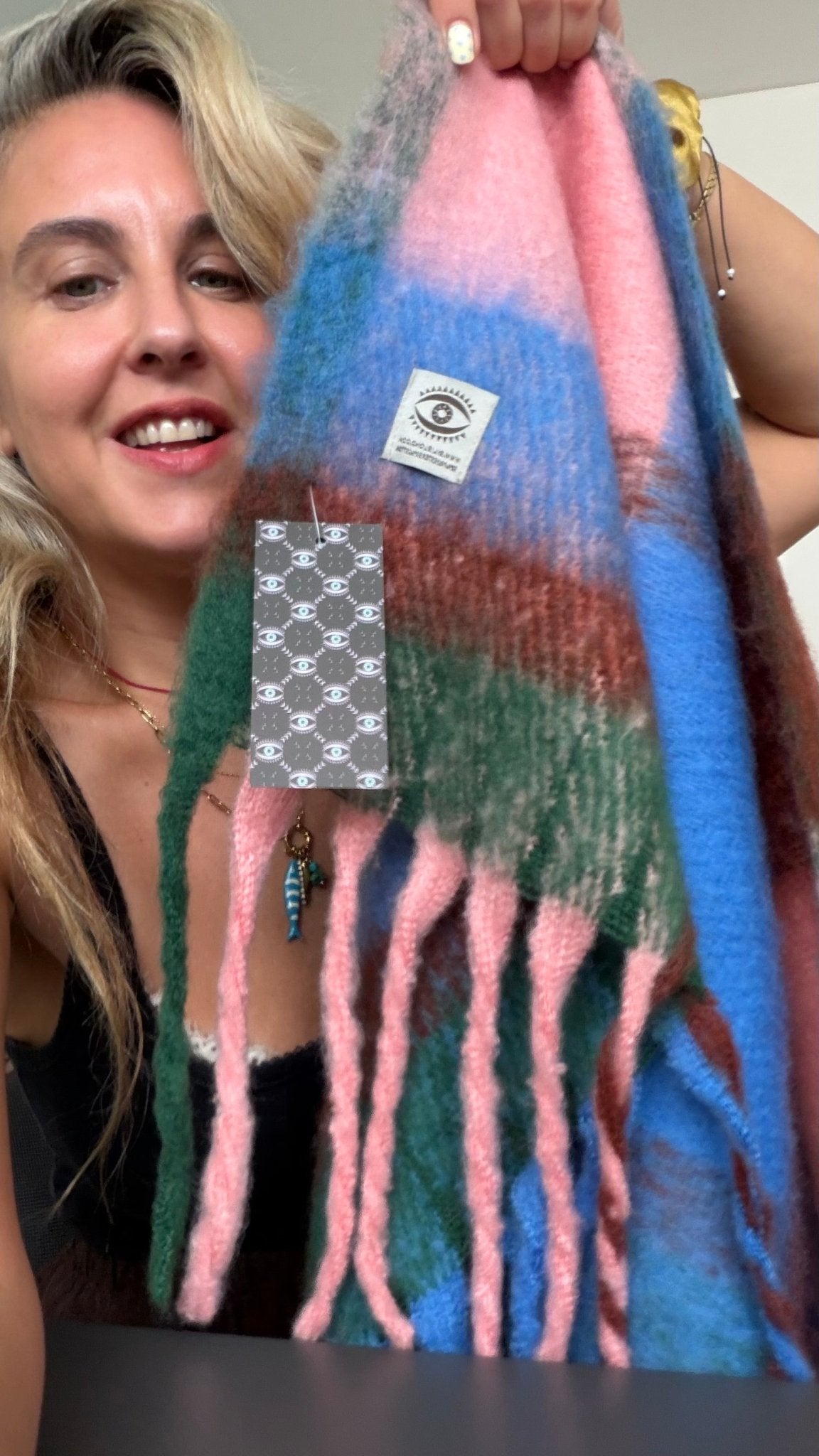 Fringed Scarf Pink - BiliBlond Swimwear