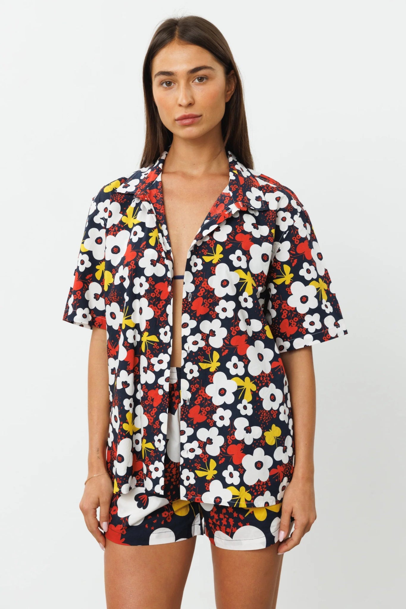 GADI shirt Flowers - gallabia - BiliBlond Swimwear