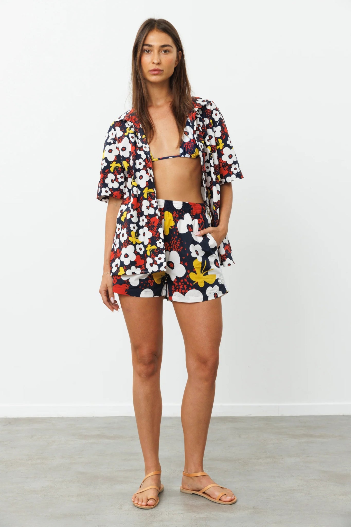 GADI shirt Flowers - gallabia - BiliBlond Swimwear