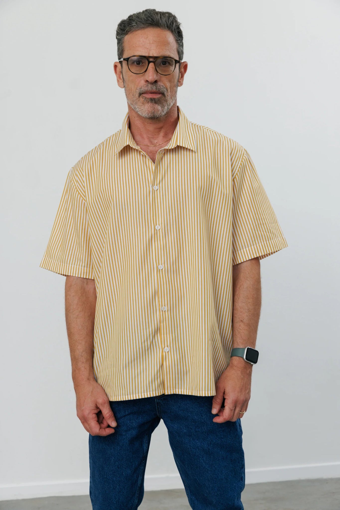 GADI shirt Yellow stripes - gallabia - BiliBlond Swimwear