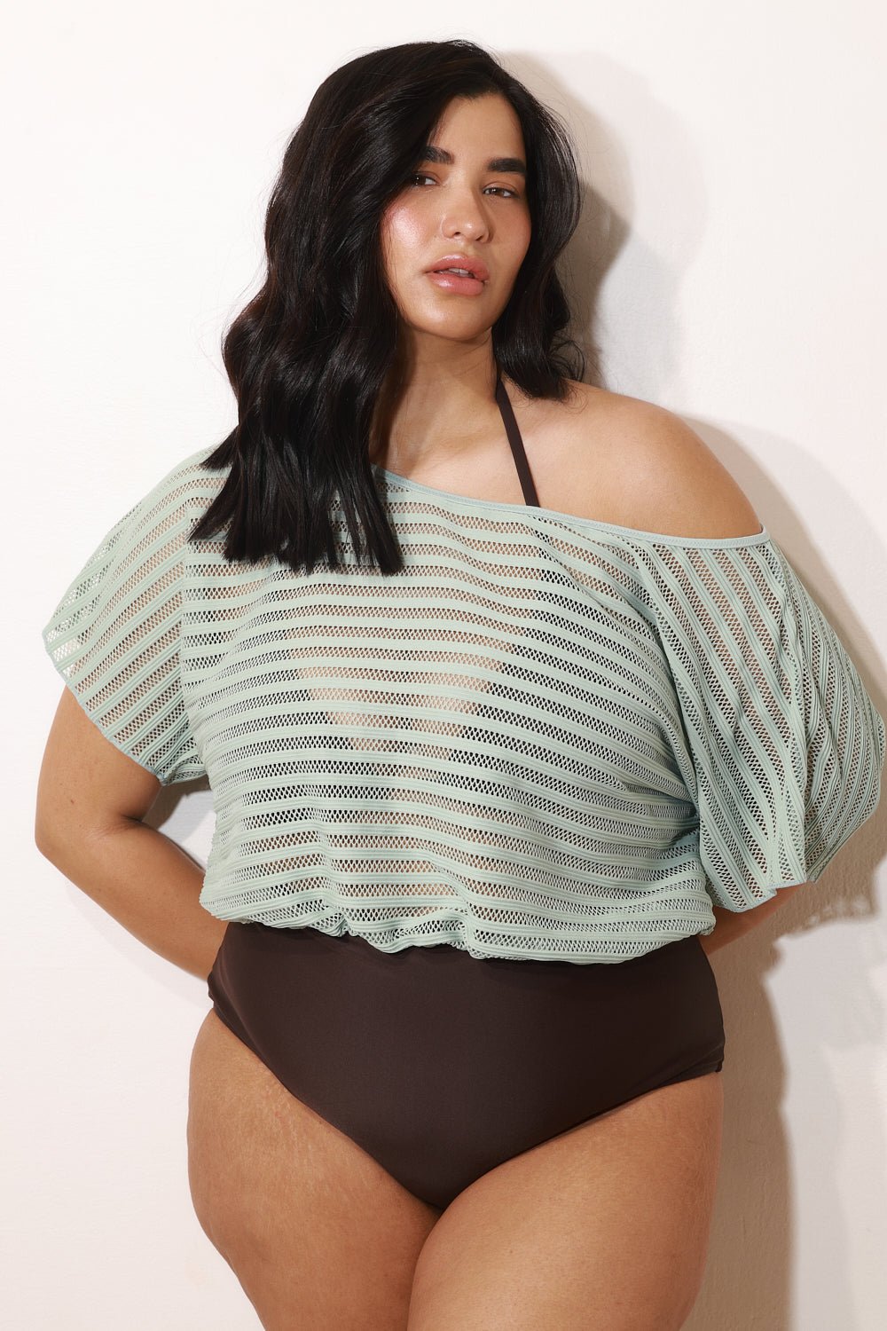 Jane One Piece Brown Mint - one piece -BiliBlond Swimwear