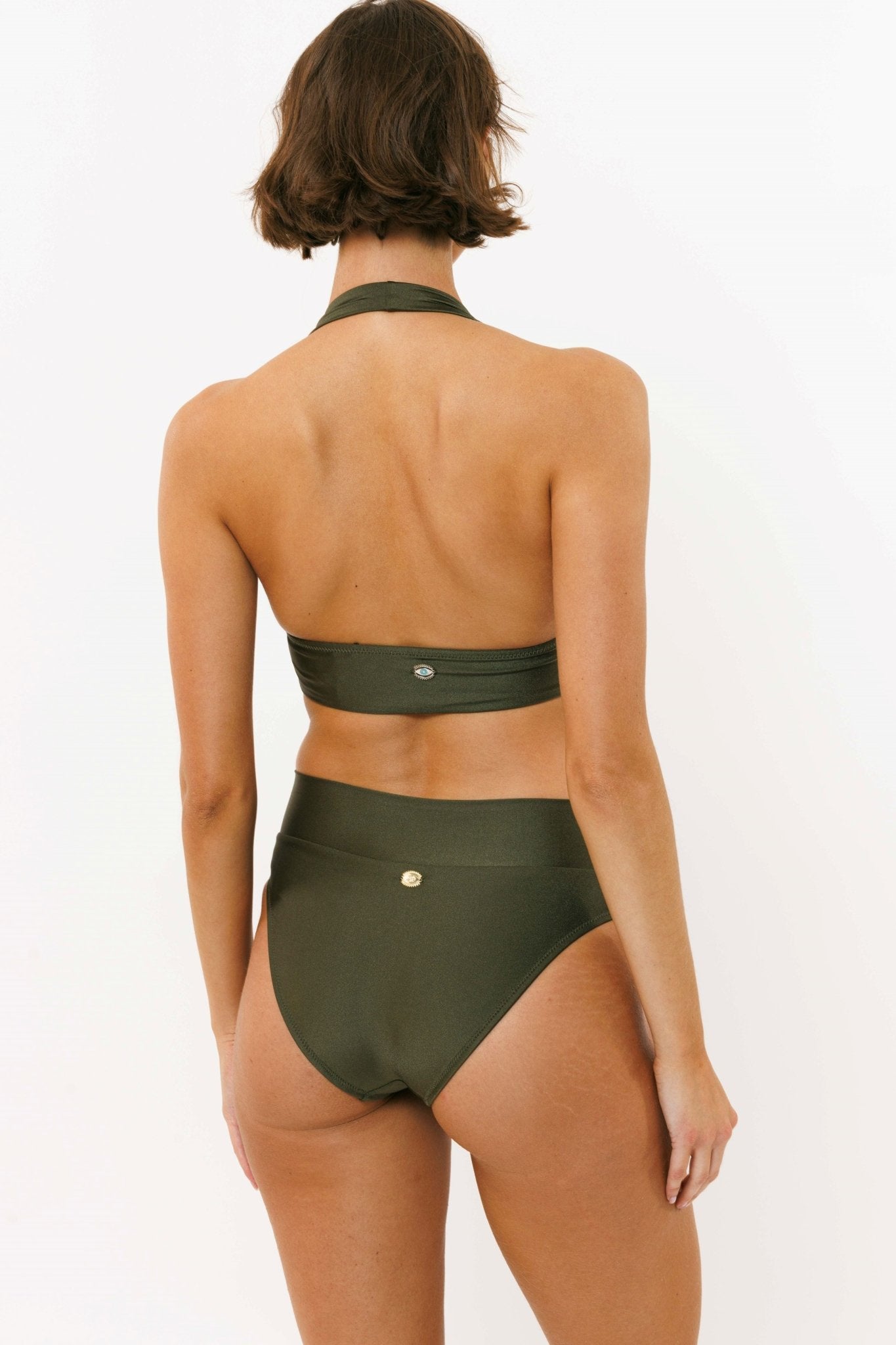 Jay Top Shiny Olive - BIKINI - BiliBlond Swimwear