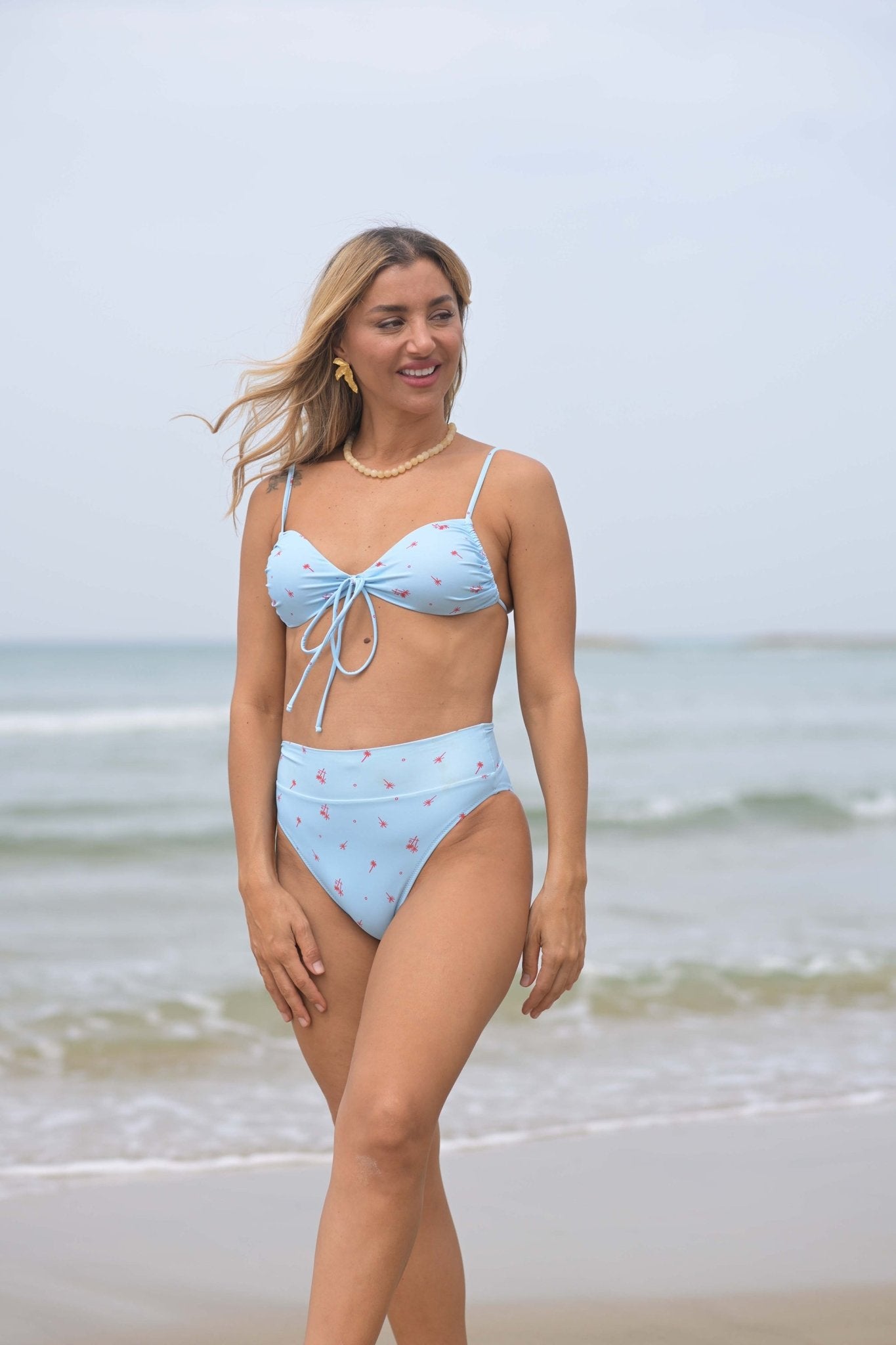 LIKYS Bottom Light Blue - Red - BIKINI - BiliBlond Swimwear