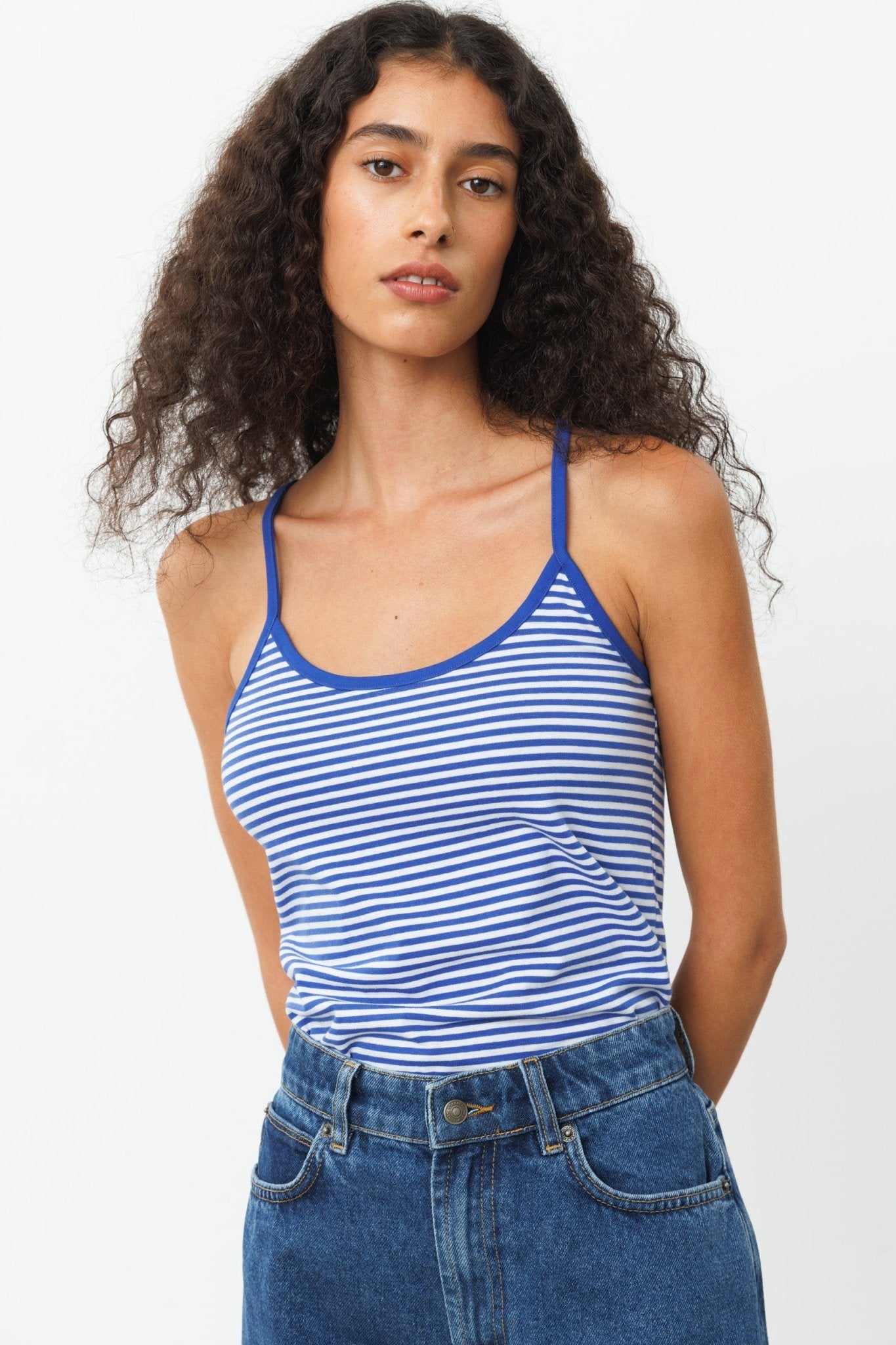 MAAYAN Tank top Light blue stripes - gallabia - BiliBlond Swimwear