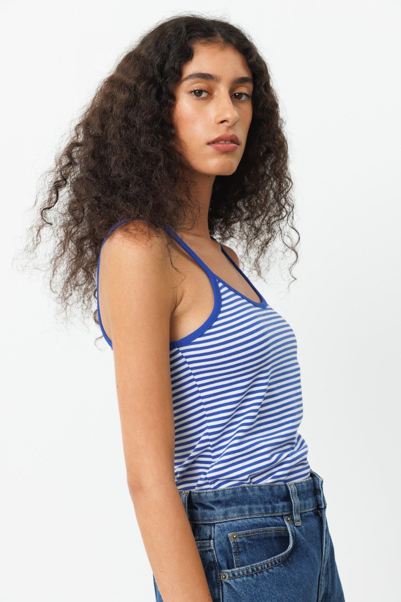 MAAYAN Tank top Light blue stripes - gallabia - BiliBlond Swimwear