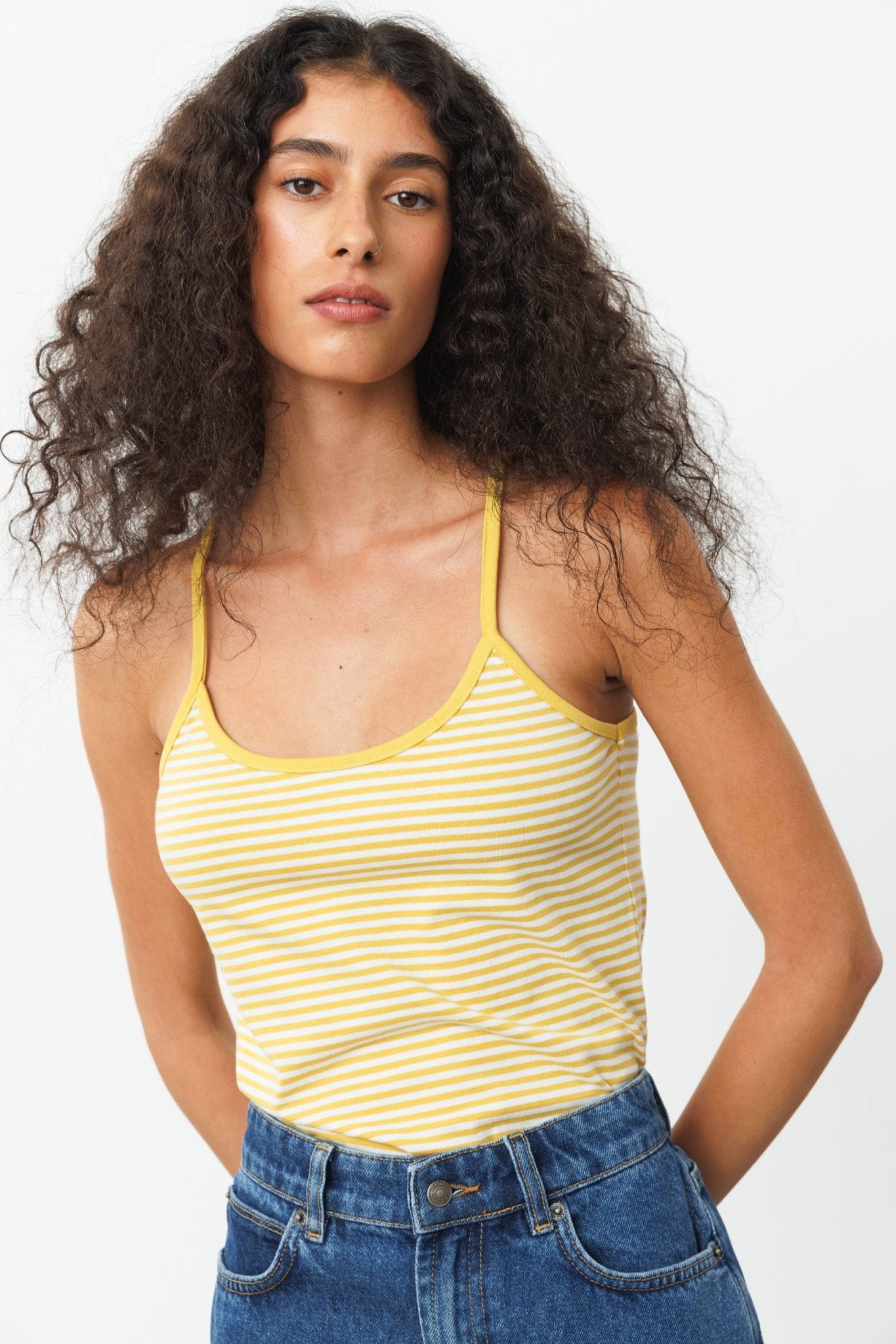 MAAYAN Tank top Yellow stripes - gallabia - BiliBlond Swimwear