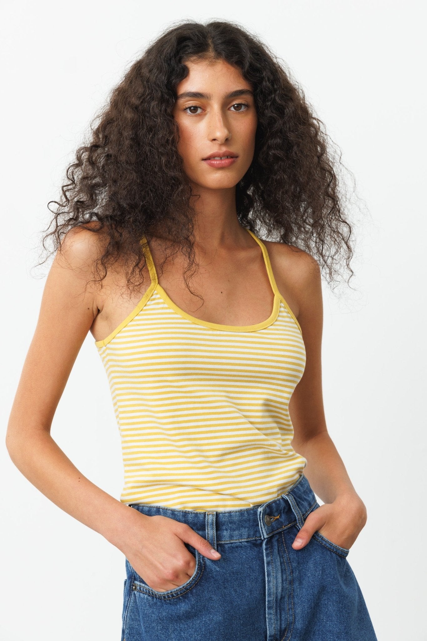 MAAYAN Tank top Yellow stripes - gallabia - BiliBlond Swimwear