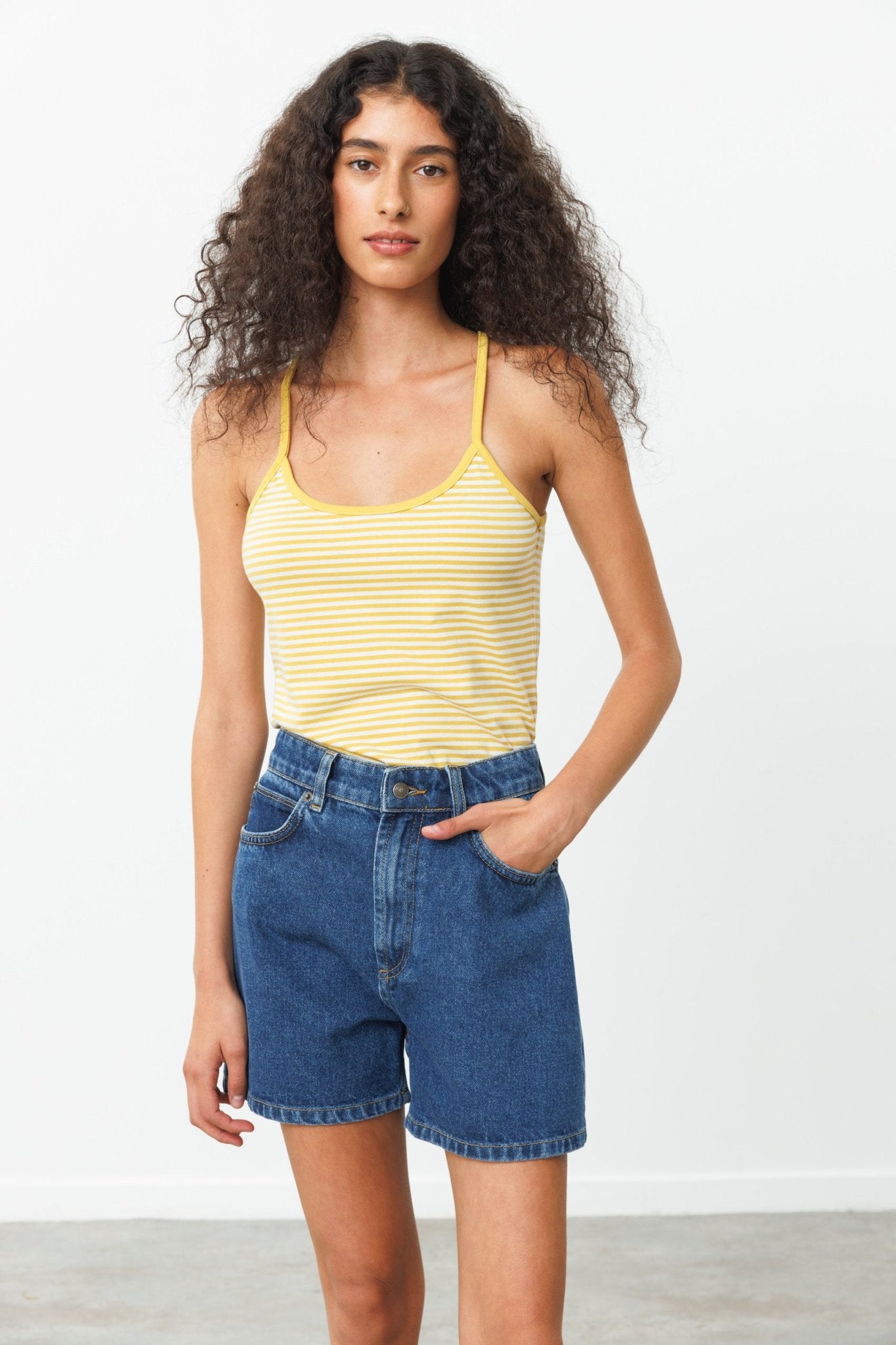 MAAYAN Tank top Yellow stripes - gallabia - BiliBlond Swimwear