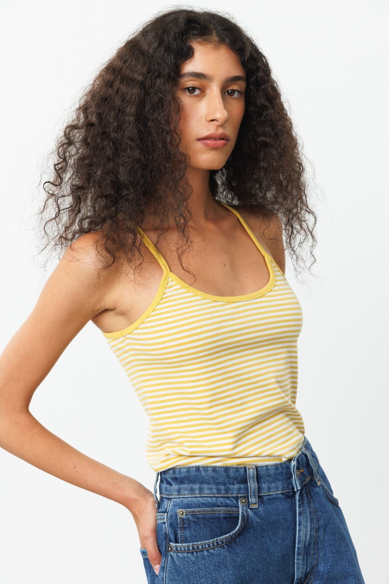 MAAYAN Tank top Yellow stripes - gallabia - BiliBlond Swimwear