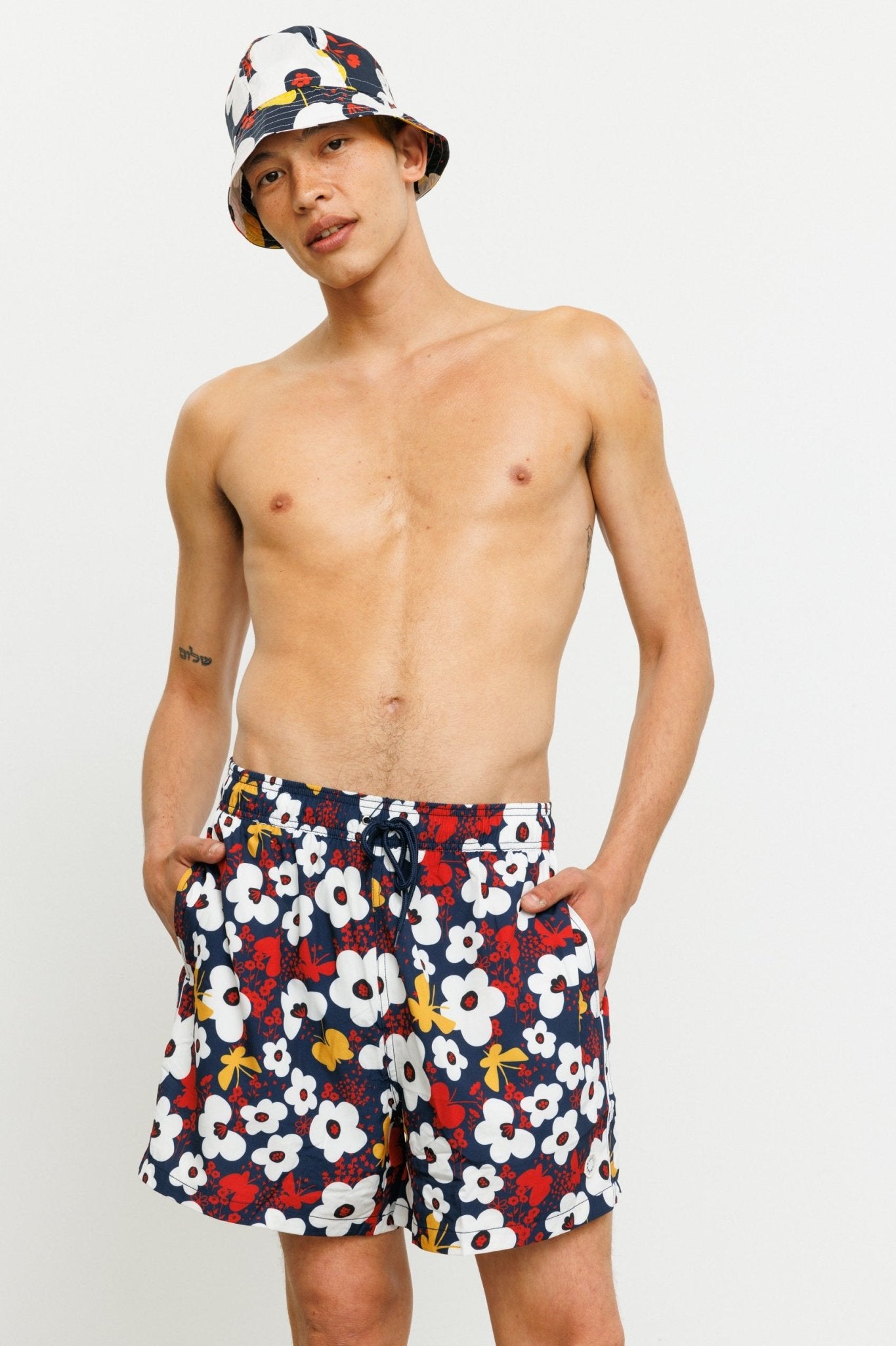 ROTEM SWIMSUIT SHORTS FLOWERS - gallabia - BiliBlond Swimwear