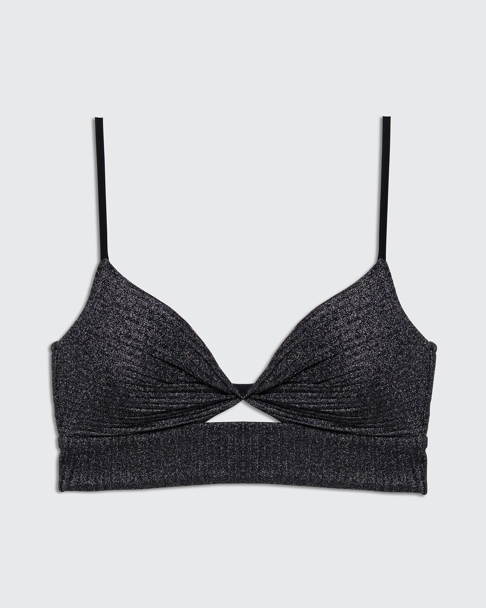 Sky Black Rib Lurex - BIKINI - BiliBlond Swimwear