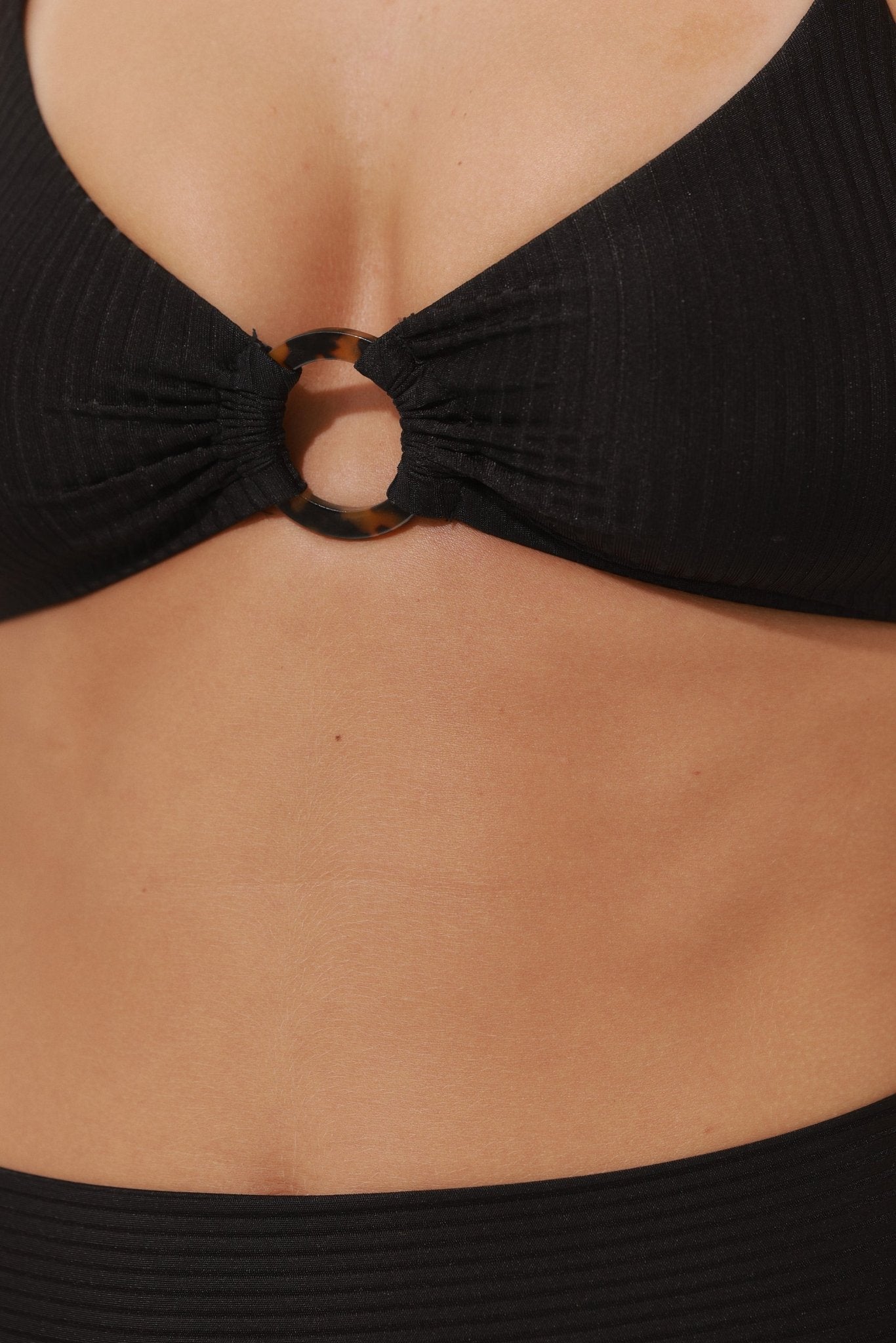 Yumi Bottom Black Rib - BIKINI - BiliBlond Swimwear