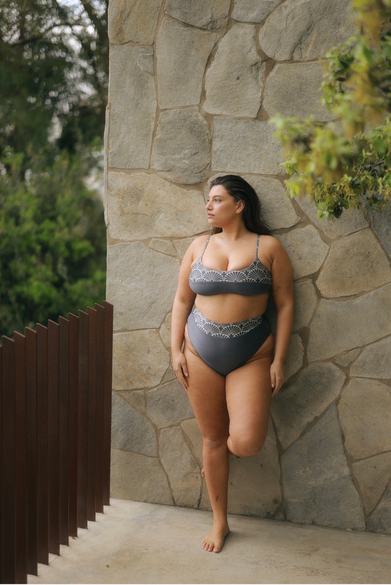 Yumi Bottom Shiny Leaf - BIKINI -BiliBlond Swimwear