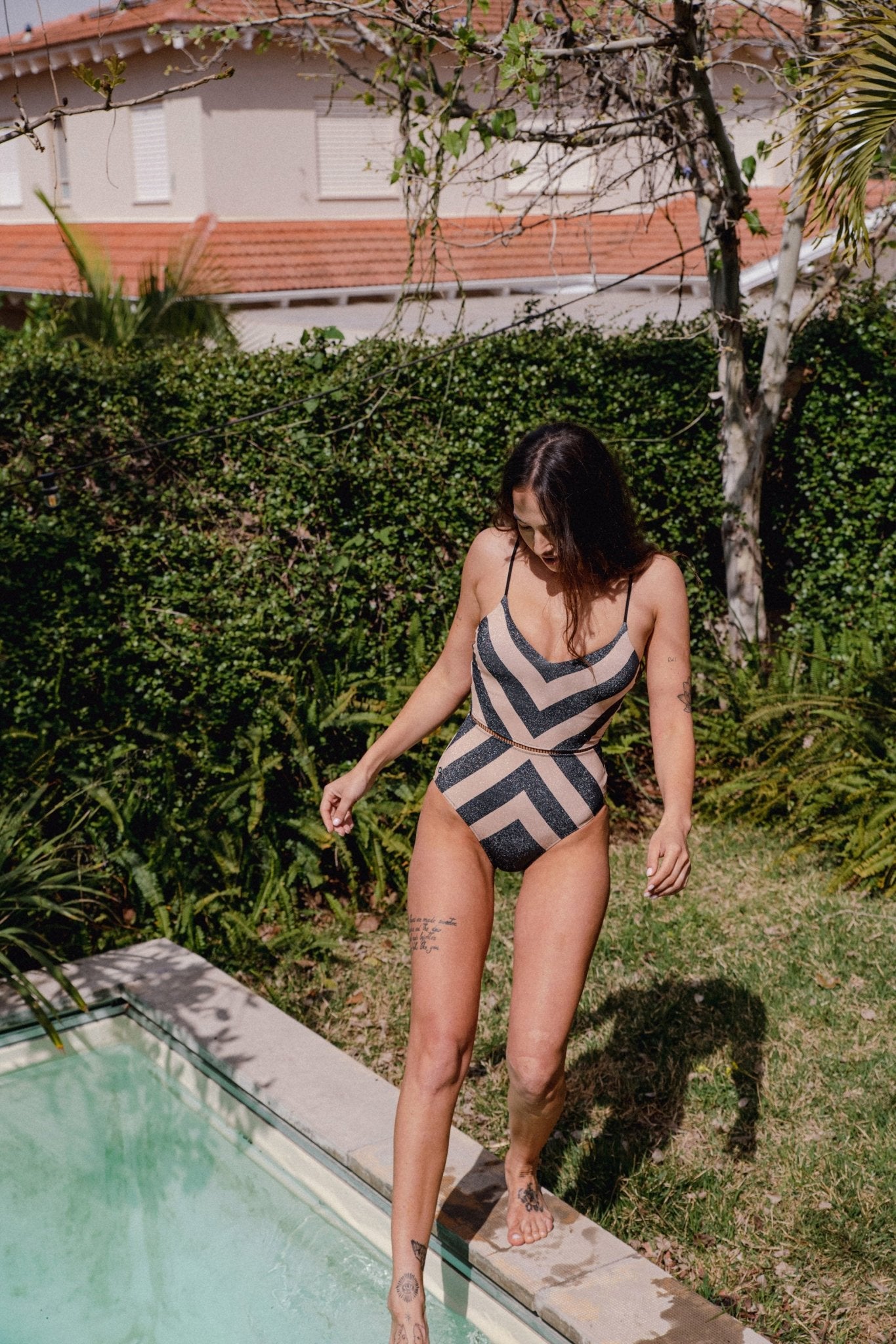 ARAVA STRIPES BLACK NUDE - one piece -BiliBlond Swimwear