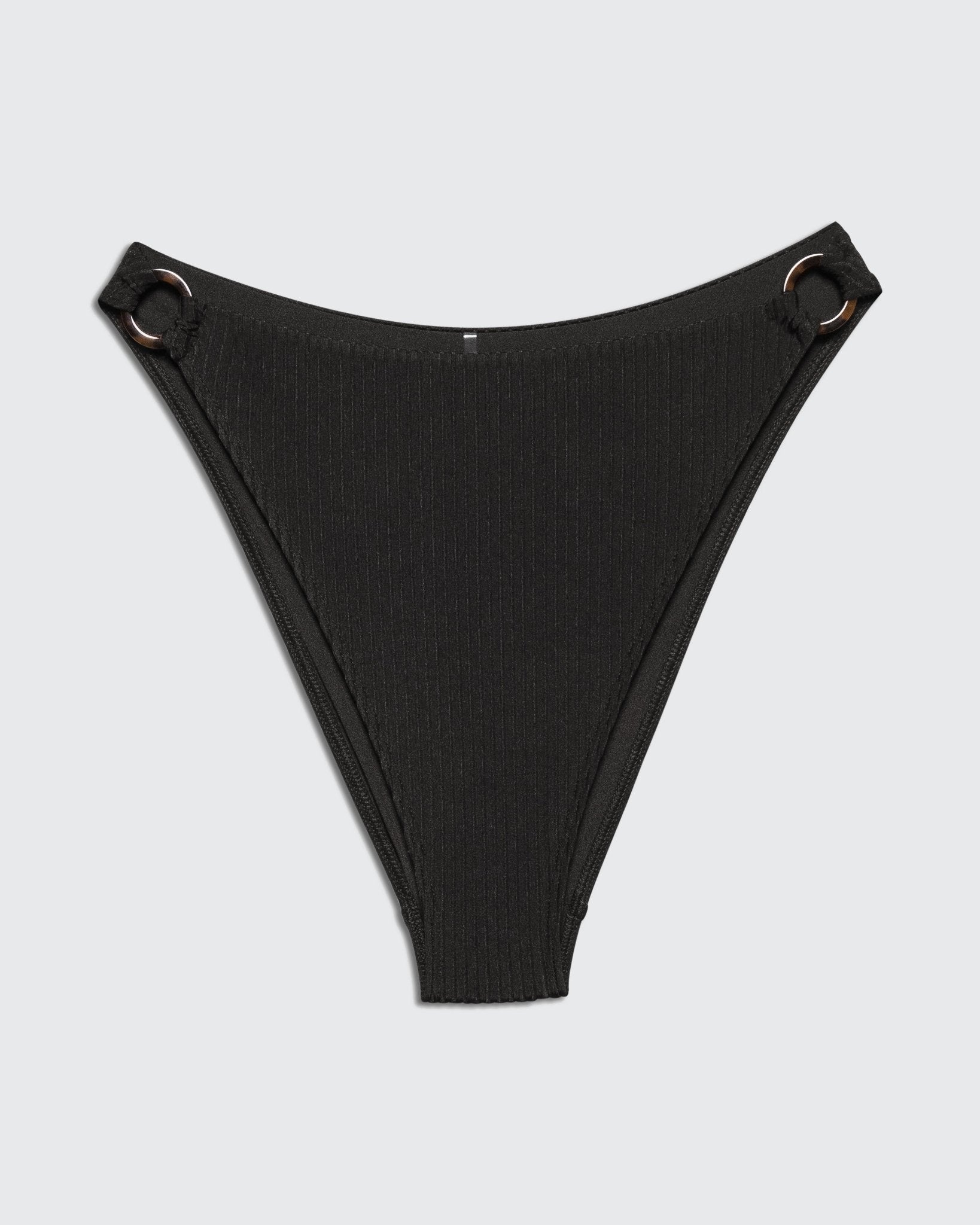 BASHAN BOTTOM BLACK RIB - BIKINI -BiliBlond Swimwear - ביליבלונד