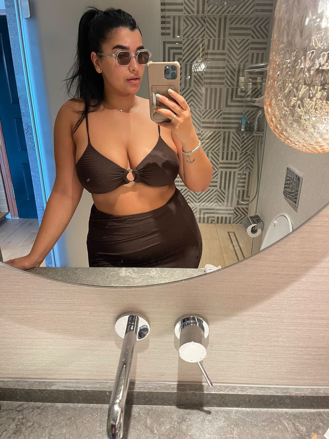 BASHAN TOP BROWN RIB - BIKINI -BiliBlond Swimwear