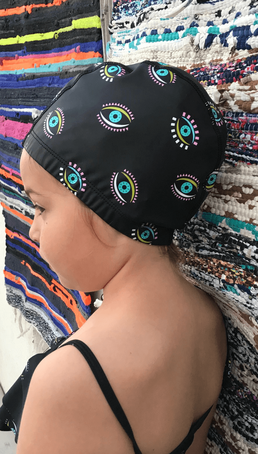 BILIBLOND COATED SWIM CAP eyes - kids -BiliBlond LTD