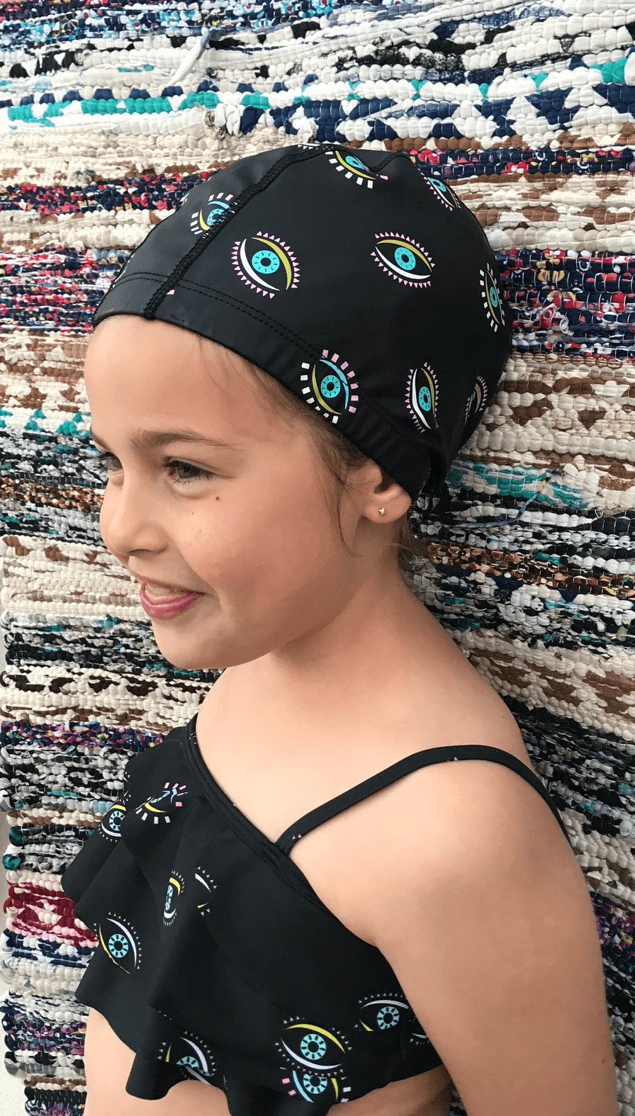 BILIBLOND COATED SWIM CAP eyes - kids -BiliBlond LTD