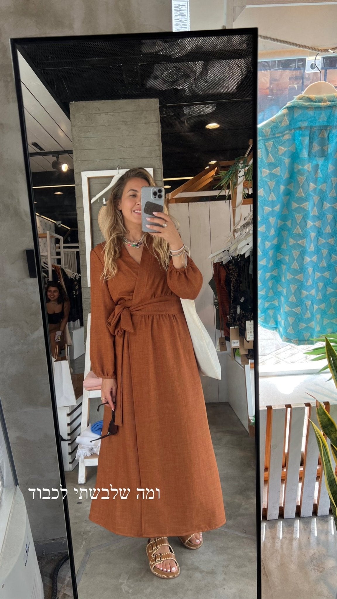 DAHAB KAFTAN CINNAMON - gallabia -BiliBlond Swimwear- שמלת חוף בגד חוף
