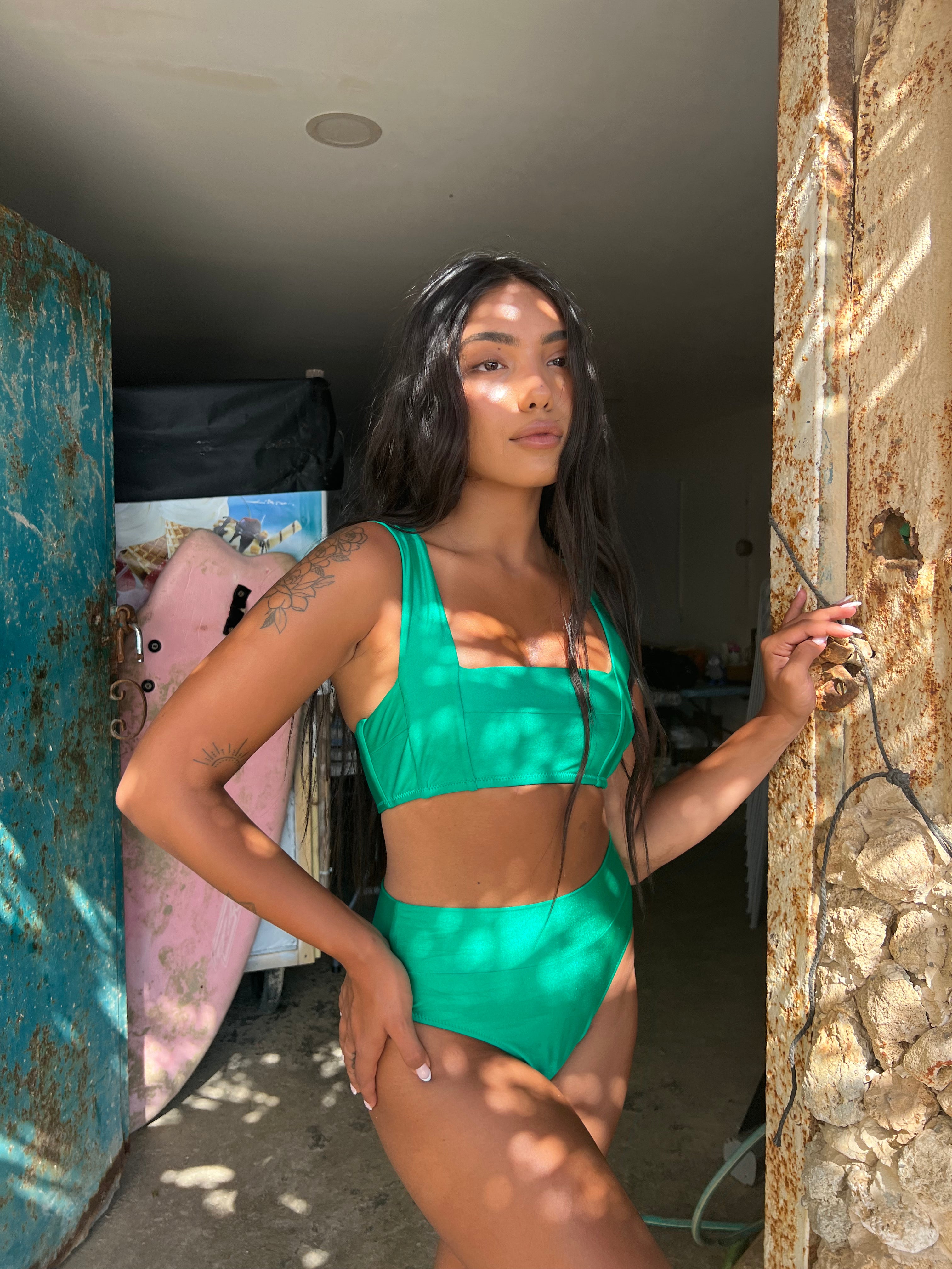 UNDER HIGH YUMI Grass green - BIKINI -BiliBlond LTD