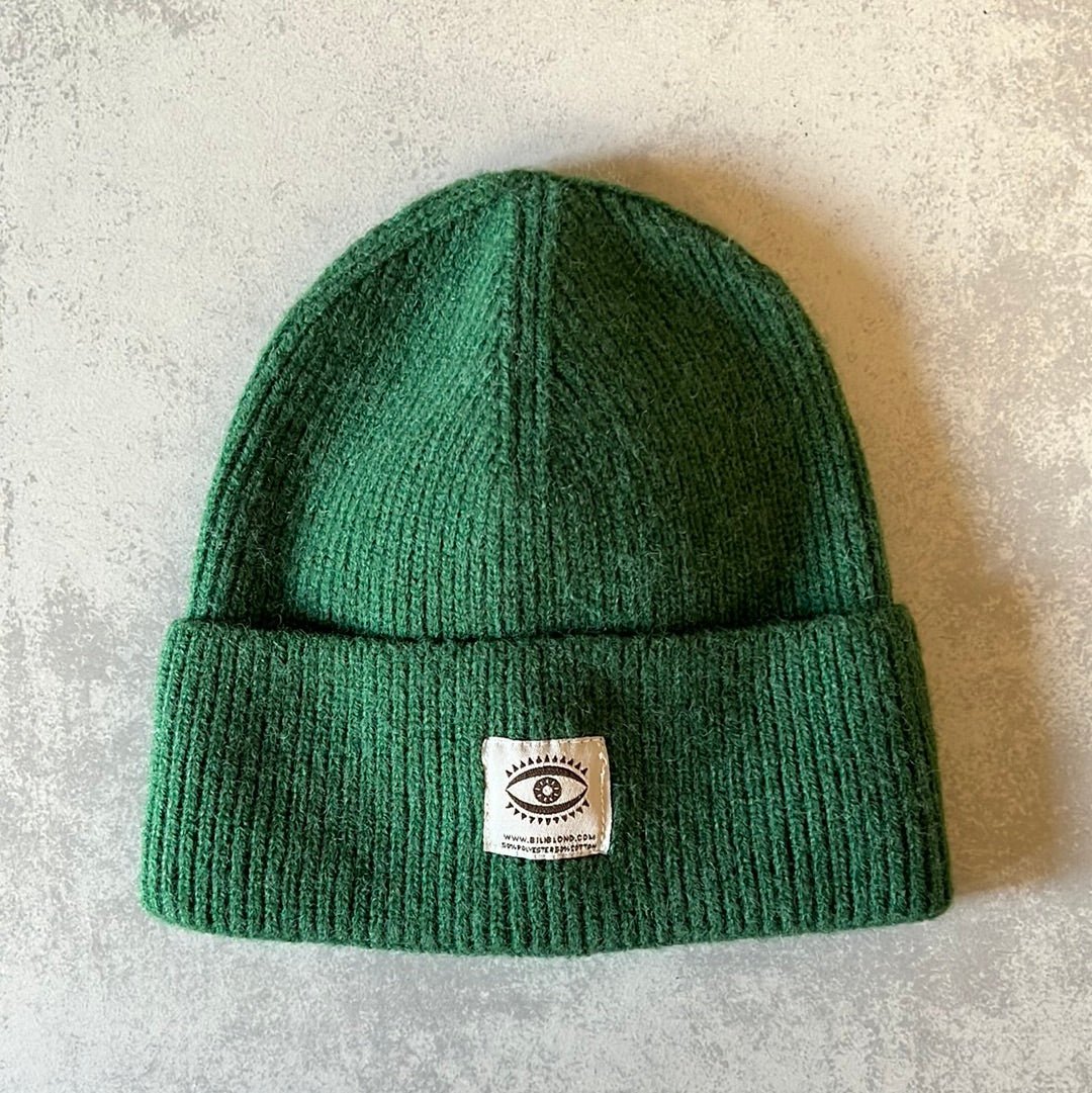KNITTED GREEN HAT - knit set -BiliBlond LTD
