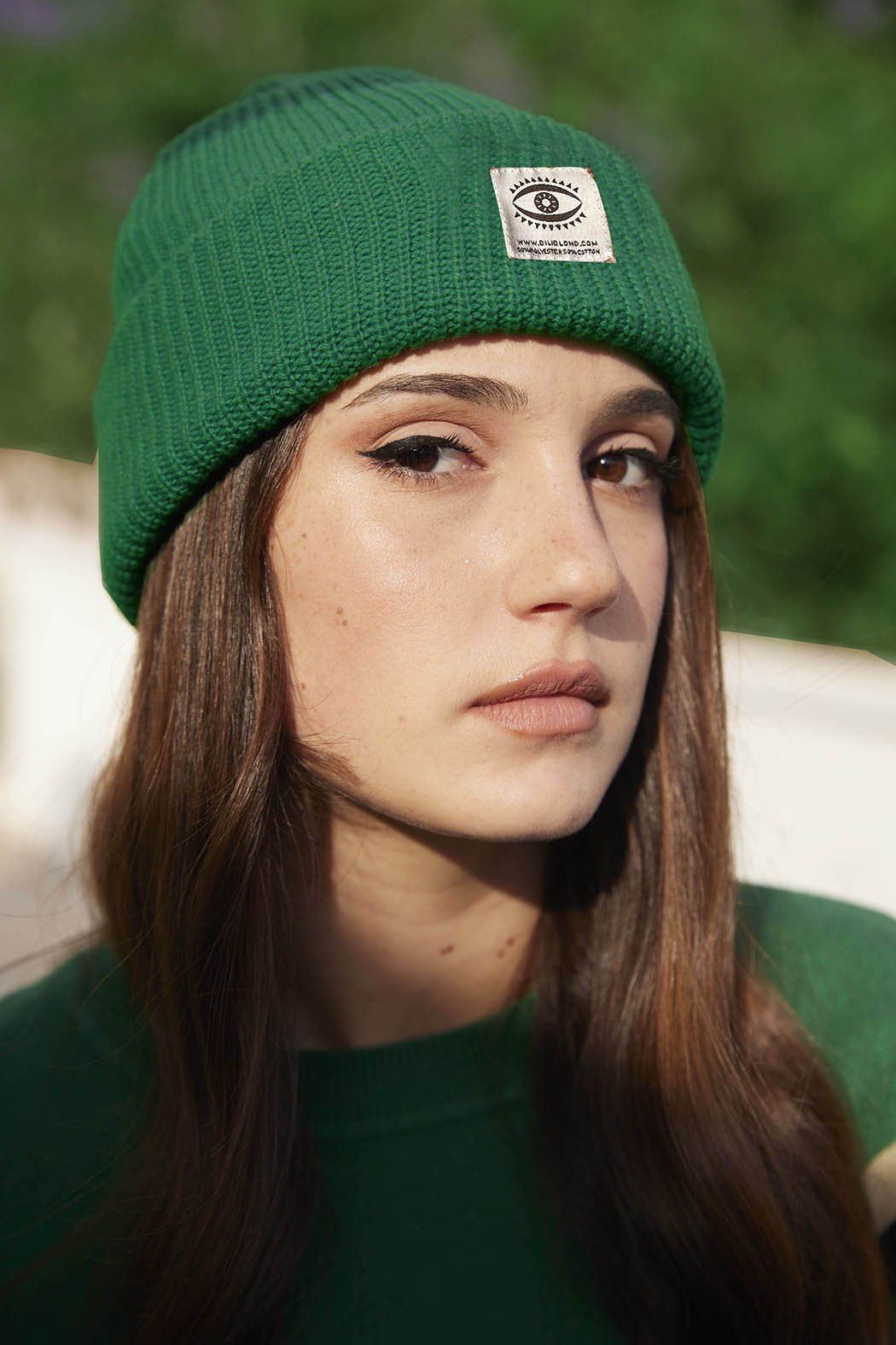 KNITTED GREEN HAT - knit set -BiliBlond LTD