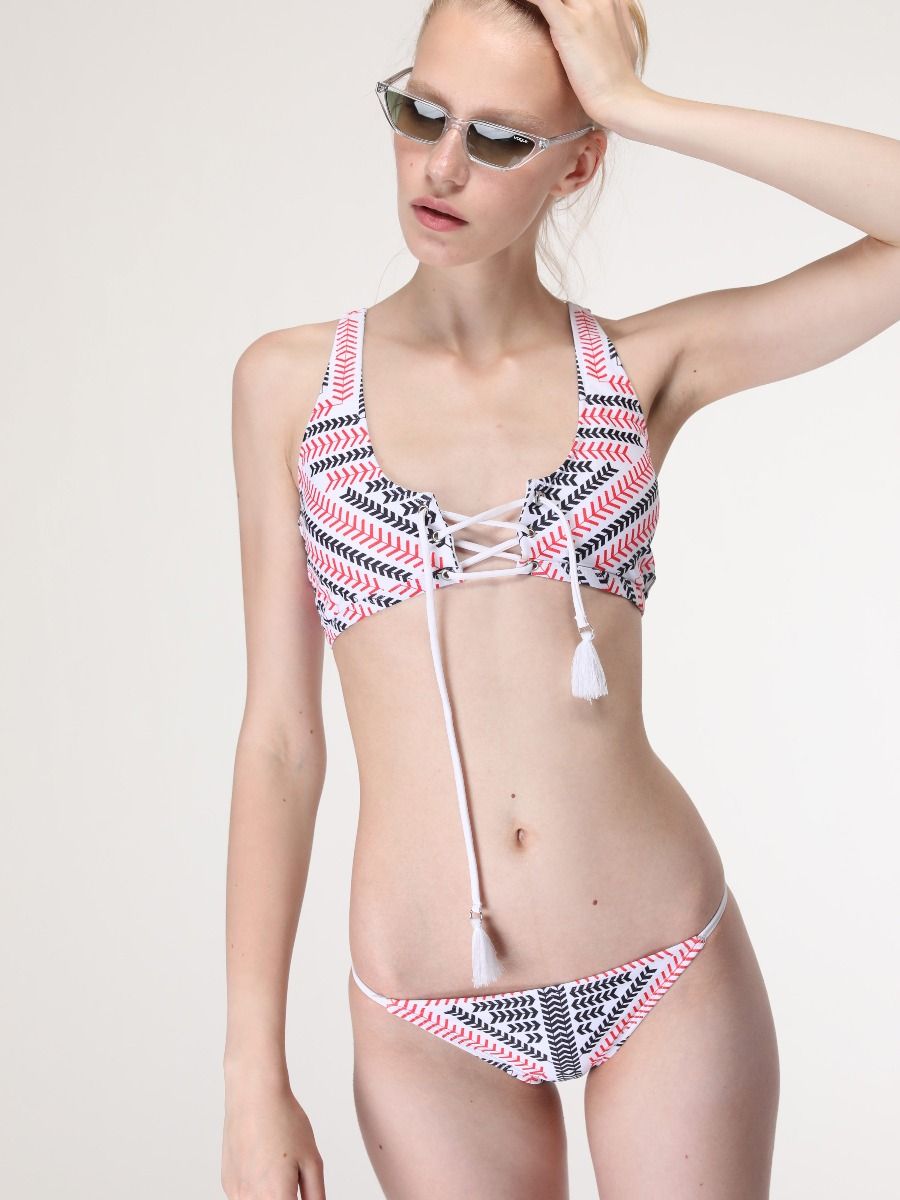 Red white Minimal under - BIKINI -BiliBlond Swimwear