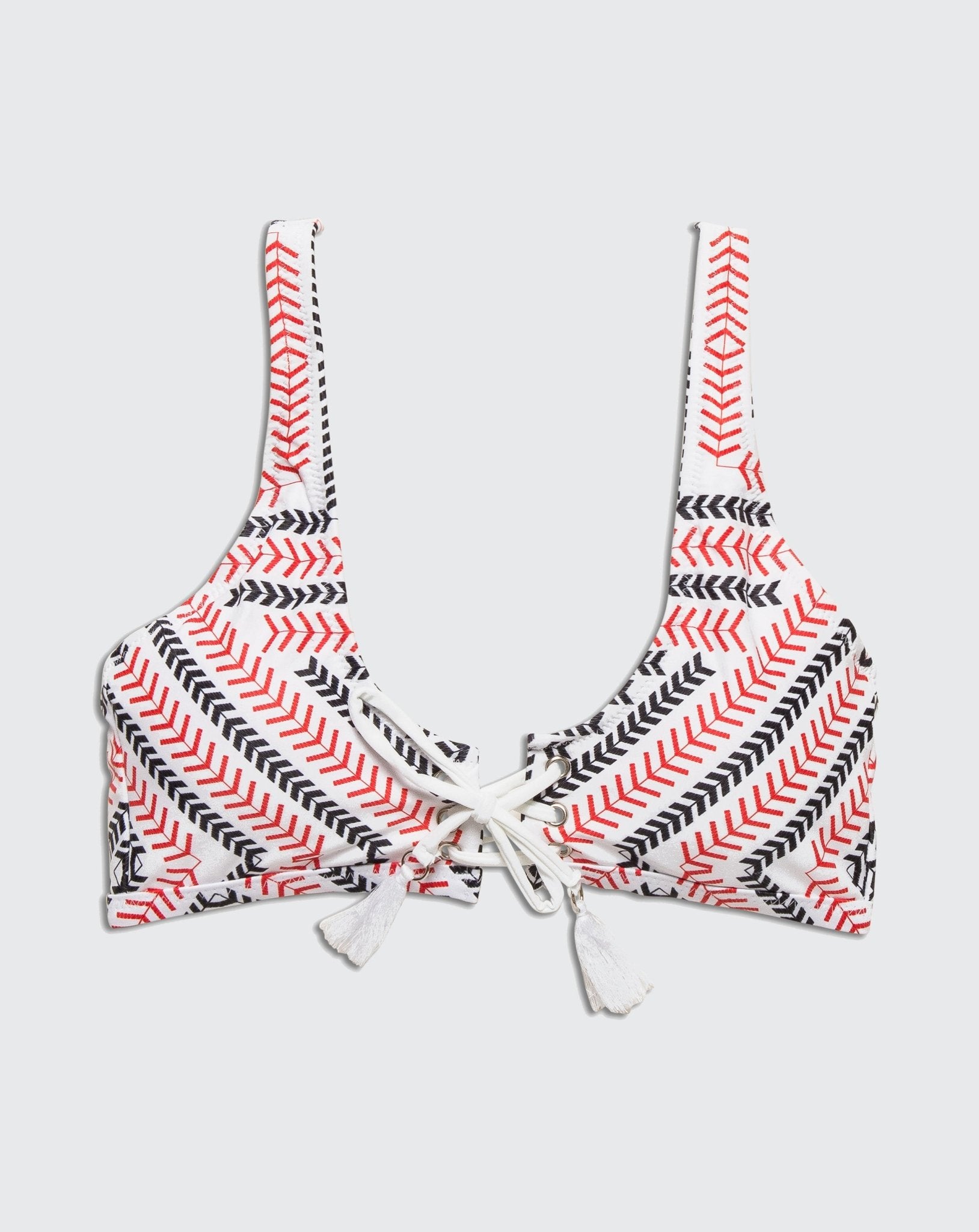 Tai Red white TOP - BIKINI -BiliBlond Swimwear