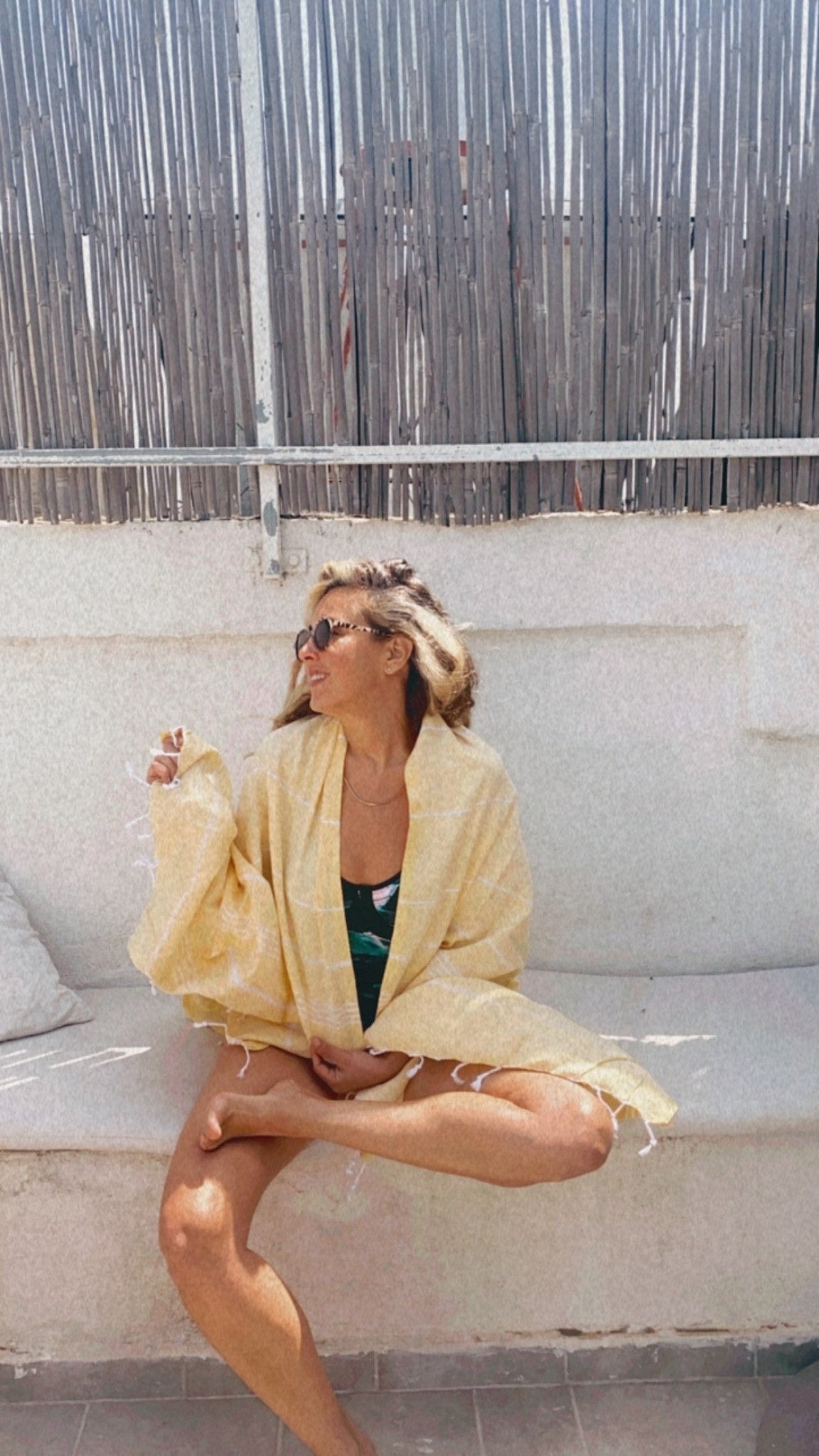 The Yellow Stripes beach towel - jewelry -BiliBlond LTD