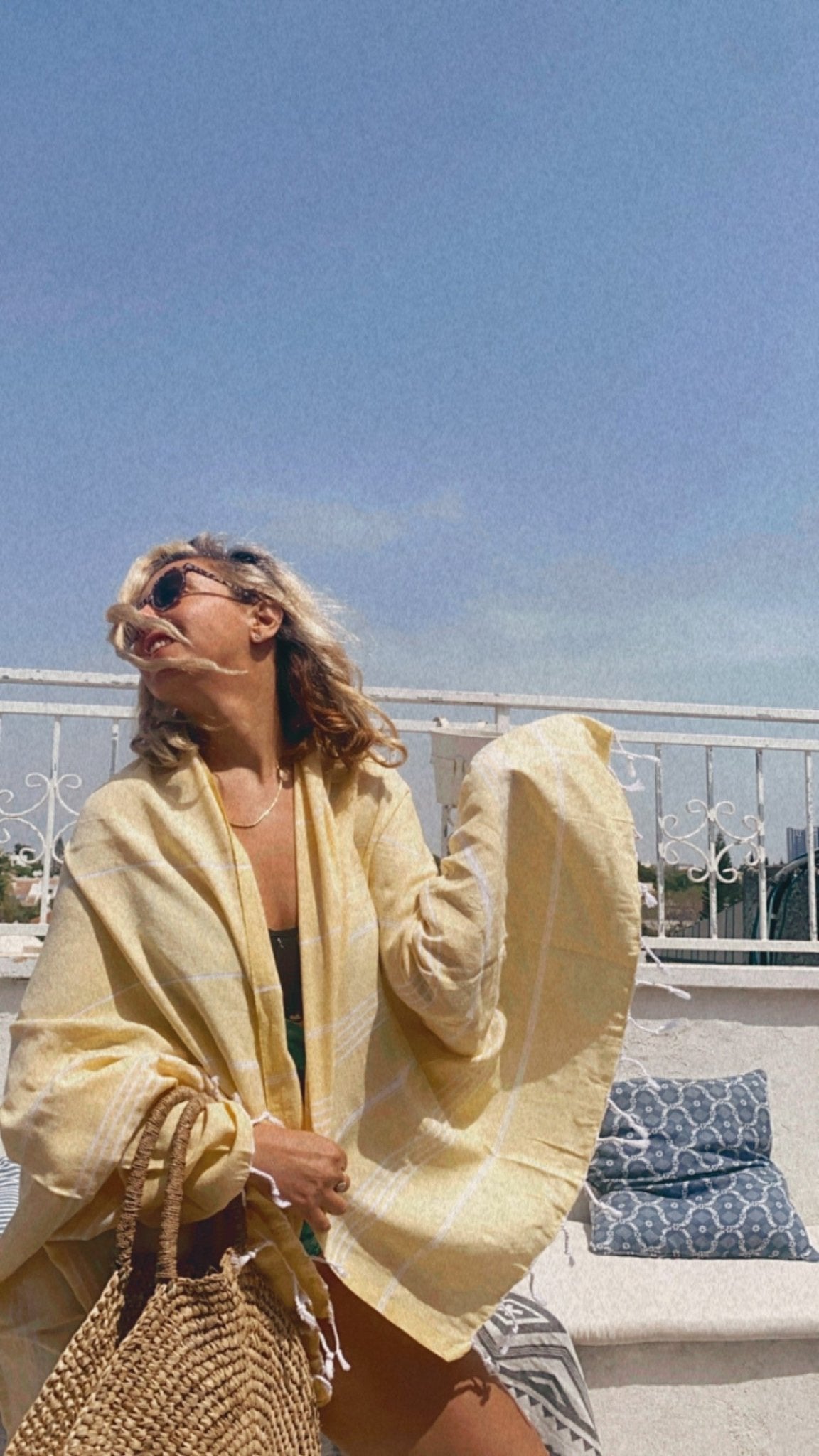 The Yellow Stripes beach towel - jewelry -BiliBlond LTD