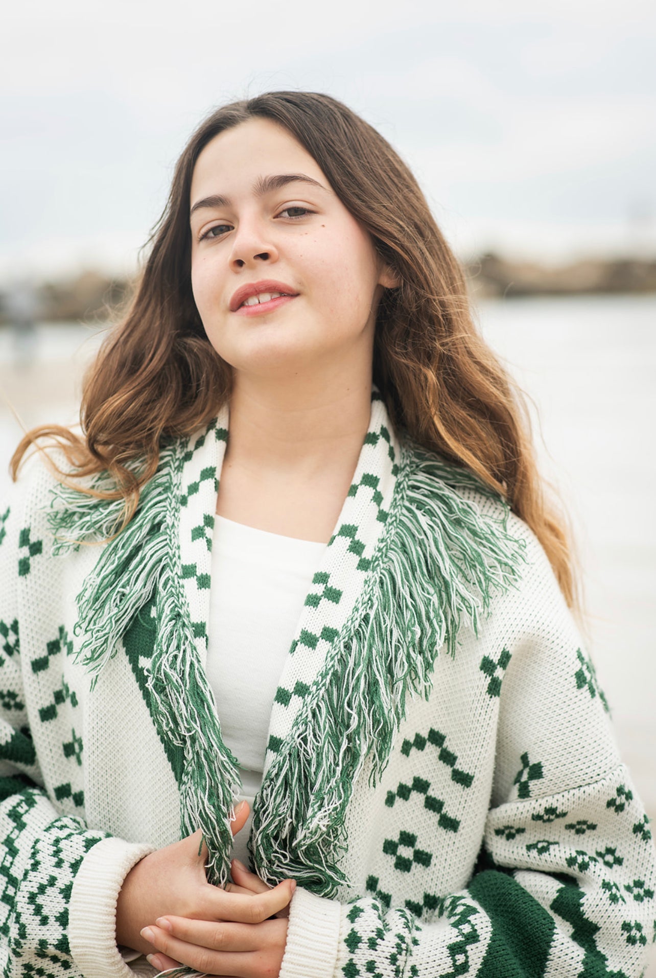 TIGER JACQUARD CARDIGAN WHITE & GREEN - one piece -BiliBlond Swimwear