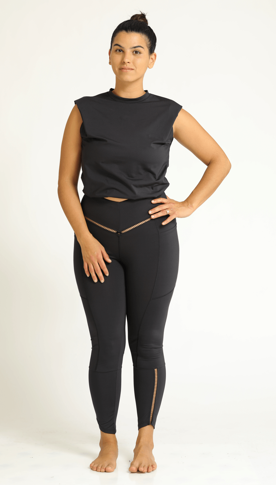 V Long Black Leggings - BIKINI -BiliBlond LTD