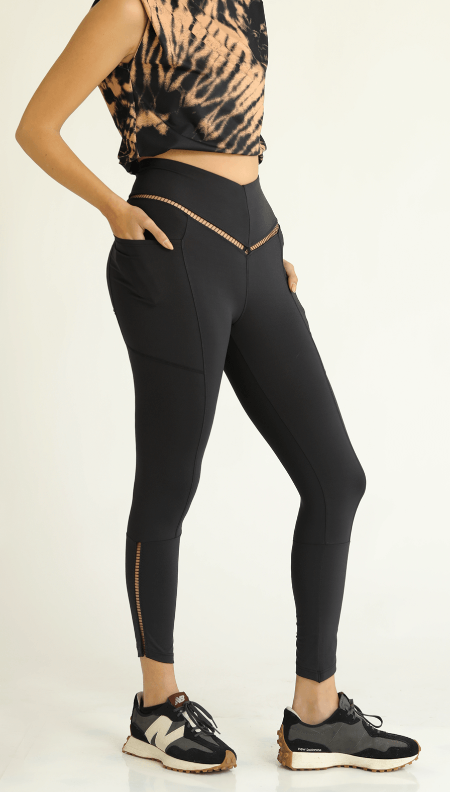 V Long Black Leggings - BIKINI -BiliBlond LTD