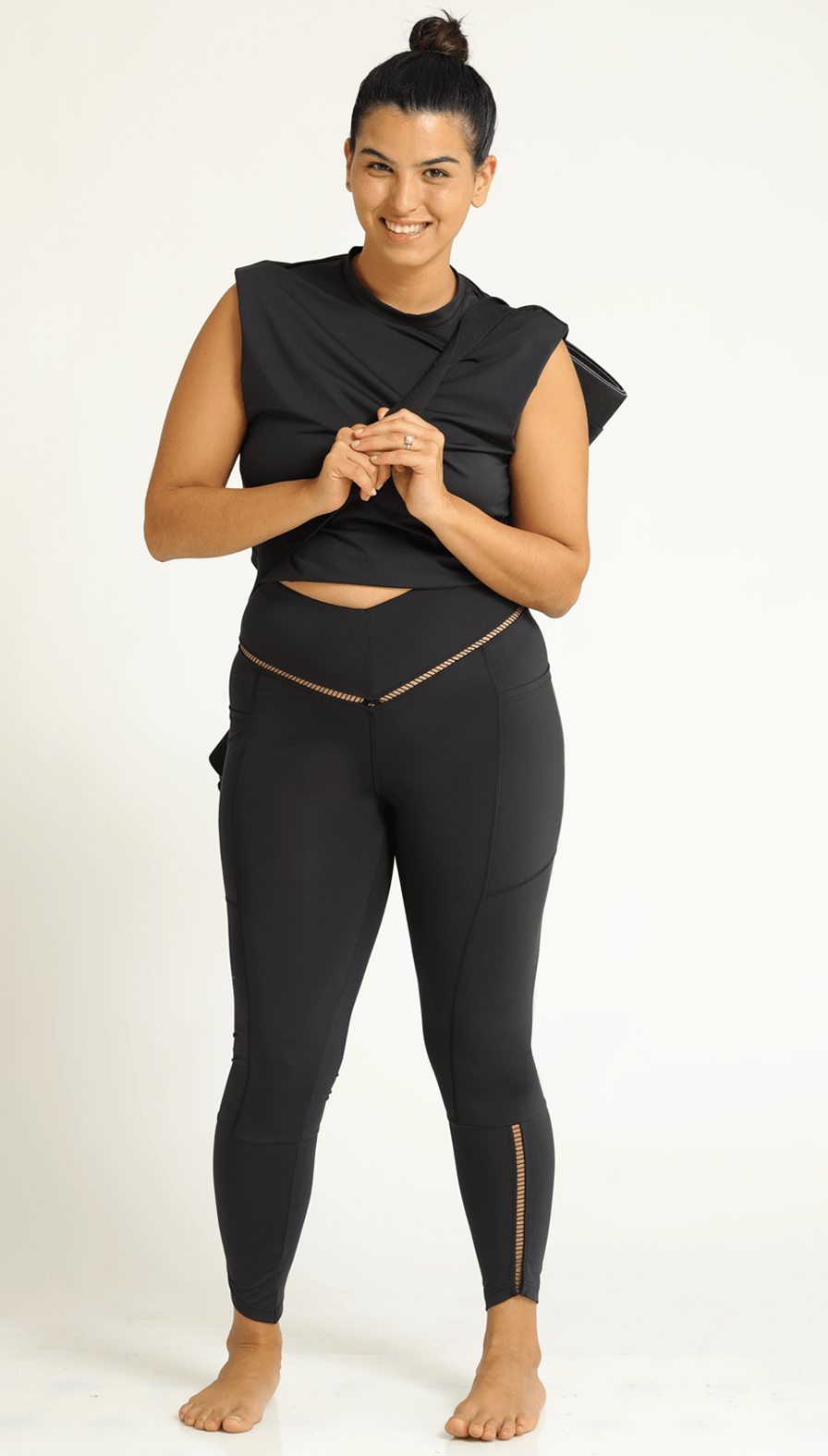V Long Black Leggings - BIKINI -BiliBlond LTD