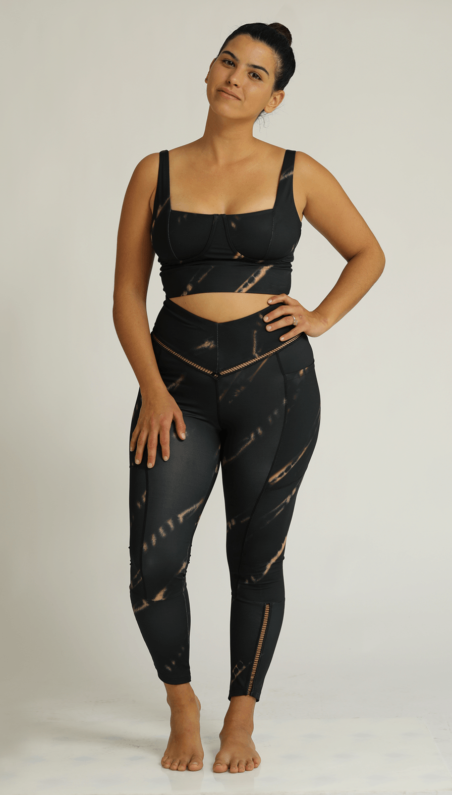 V Long Coal tie-dye Leggings - BIKINI -BiliBlond LTD