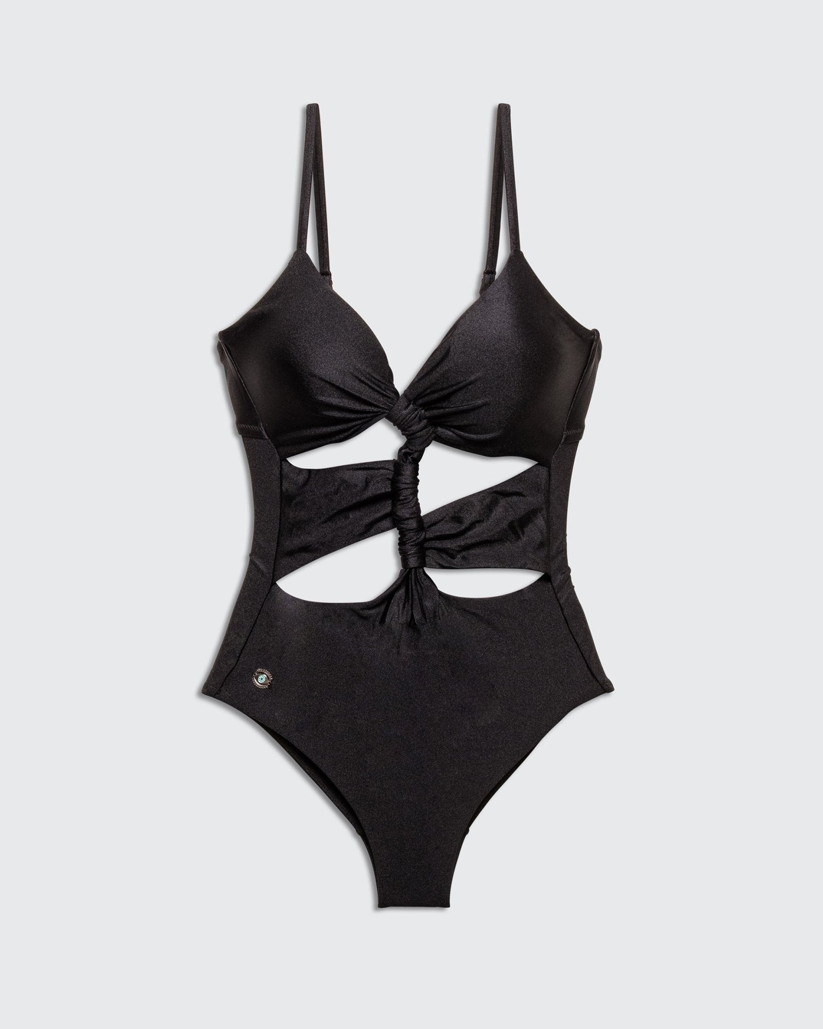 Wave One Piece Shiny Black - one piece -BiliBlond Swimwear