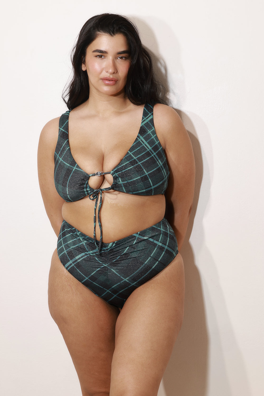 ANNAN TOP Ocean Plaid
