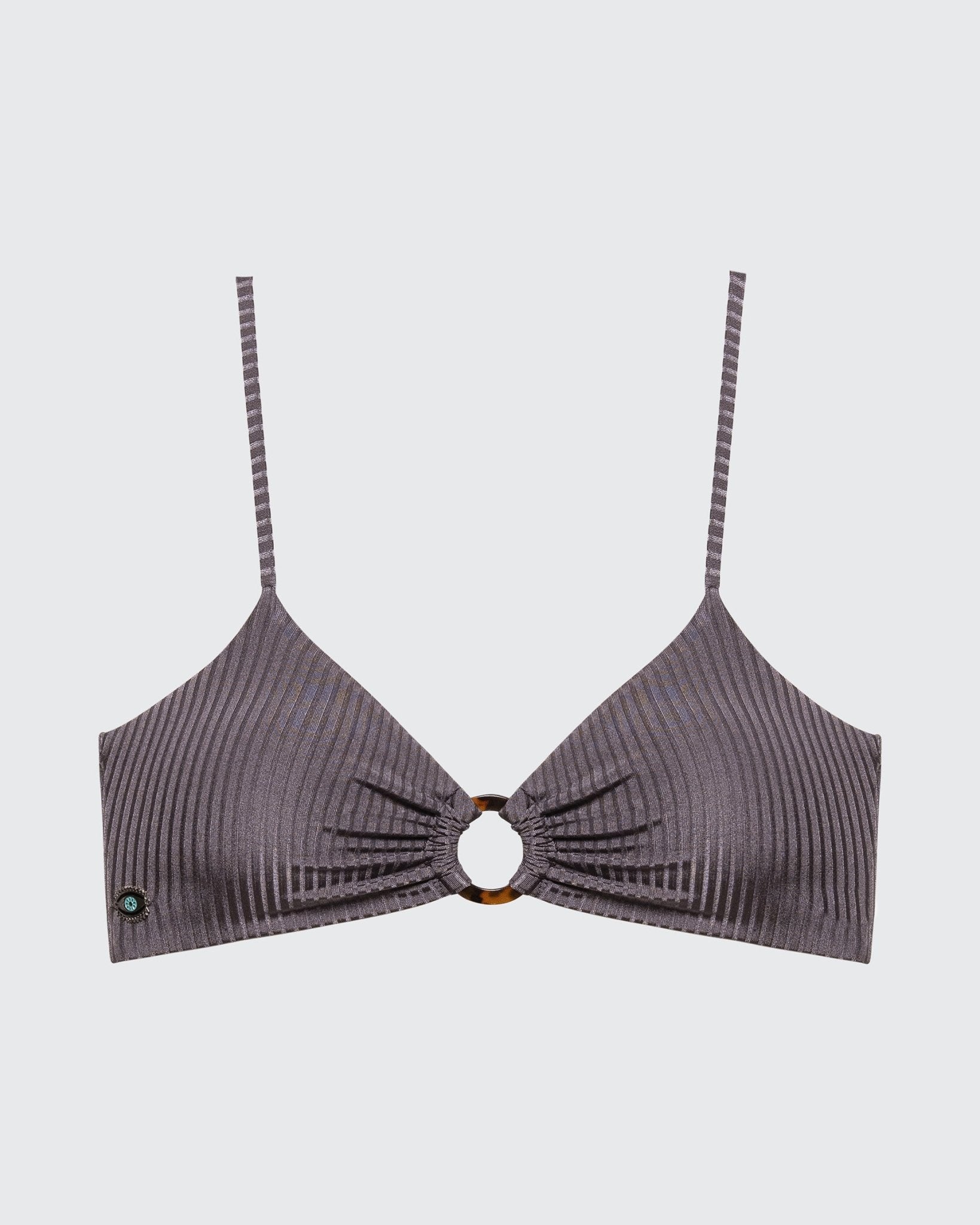 Bashan Top Grey Rib - BIKINI - BiliBlond Swimwear