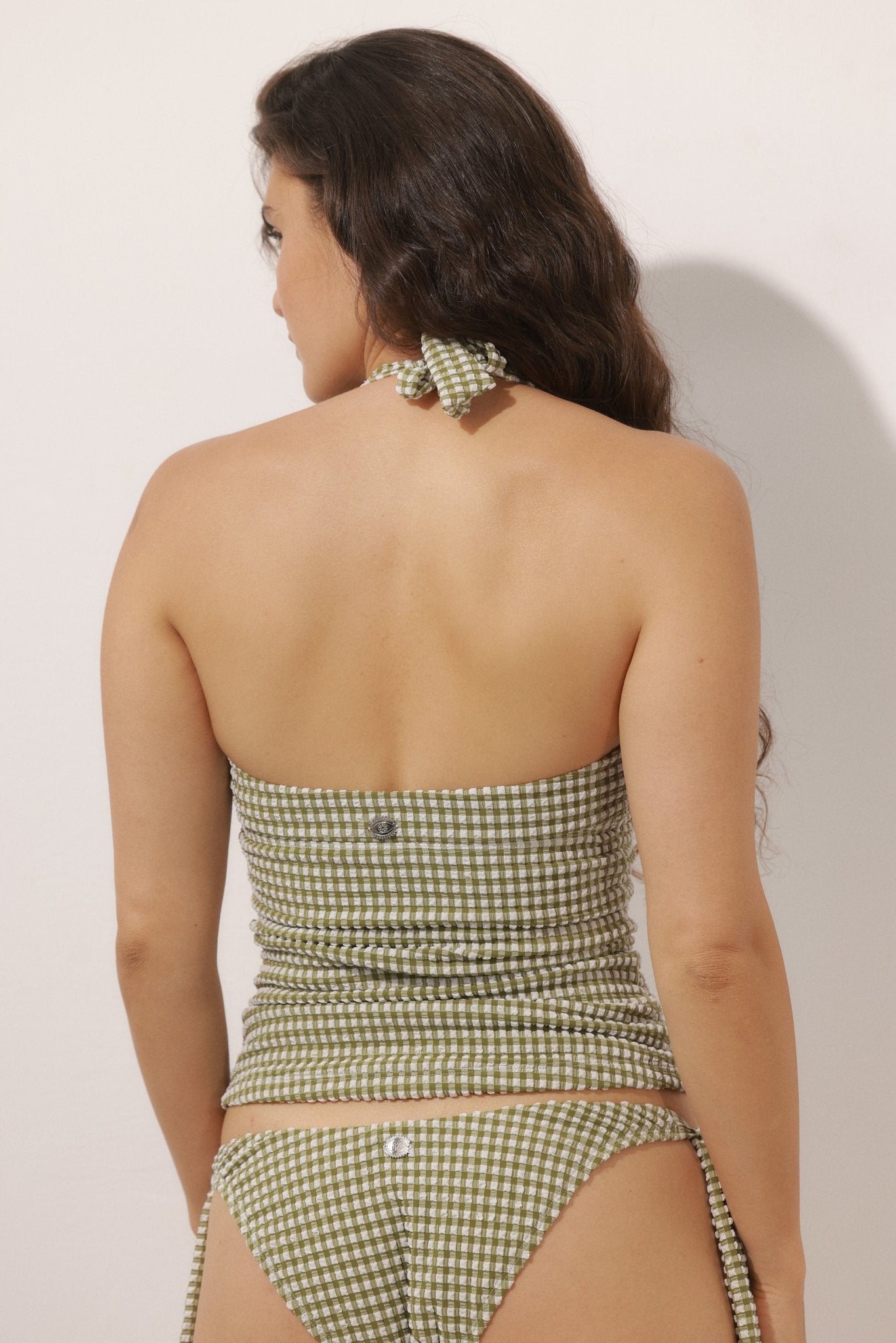BILIBNI Halter Green Plaid - BIKINI - BiliBlond Swimwear