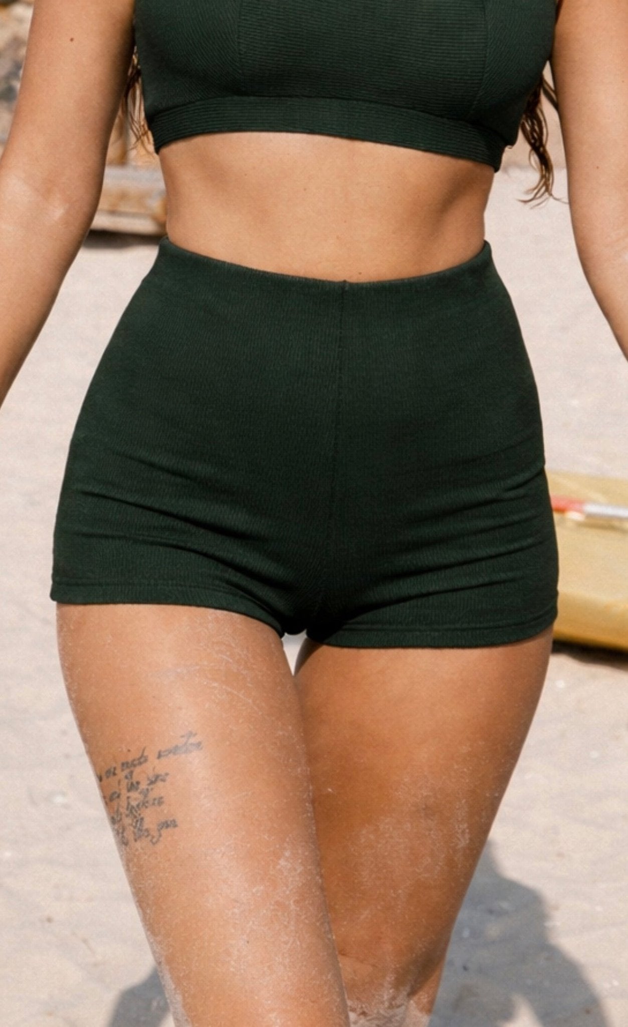 Daniel Shorts Olive Rib - BIKINI - BiliBlond Swimwear