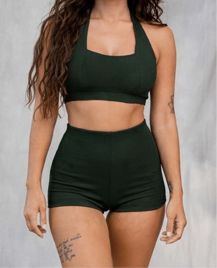 Daniel Shorts Olive Rib - BIKINI - BiliBlond Swimwear