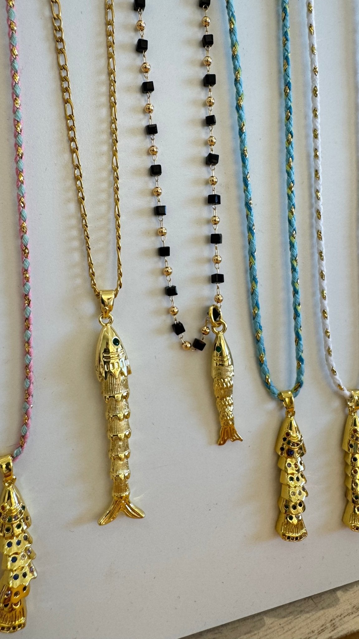 Gold Fish Necklace Gold - jewelry - BiliBlond Swimwear