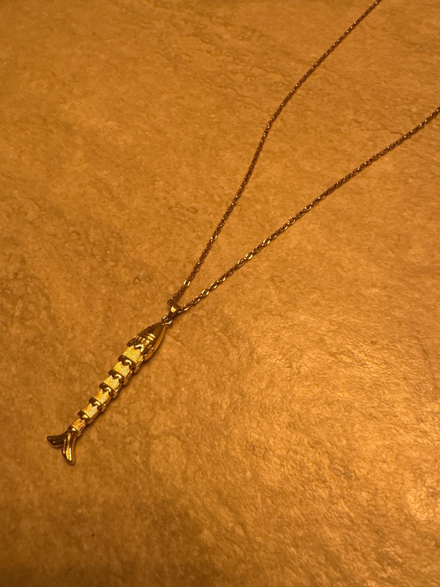 Gold Fish Necklace Gold - jewelry - BiliBlond Swimwear