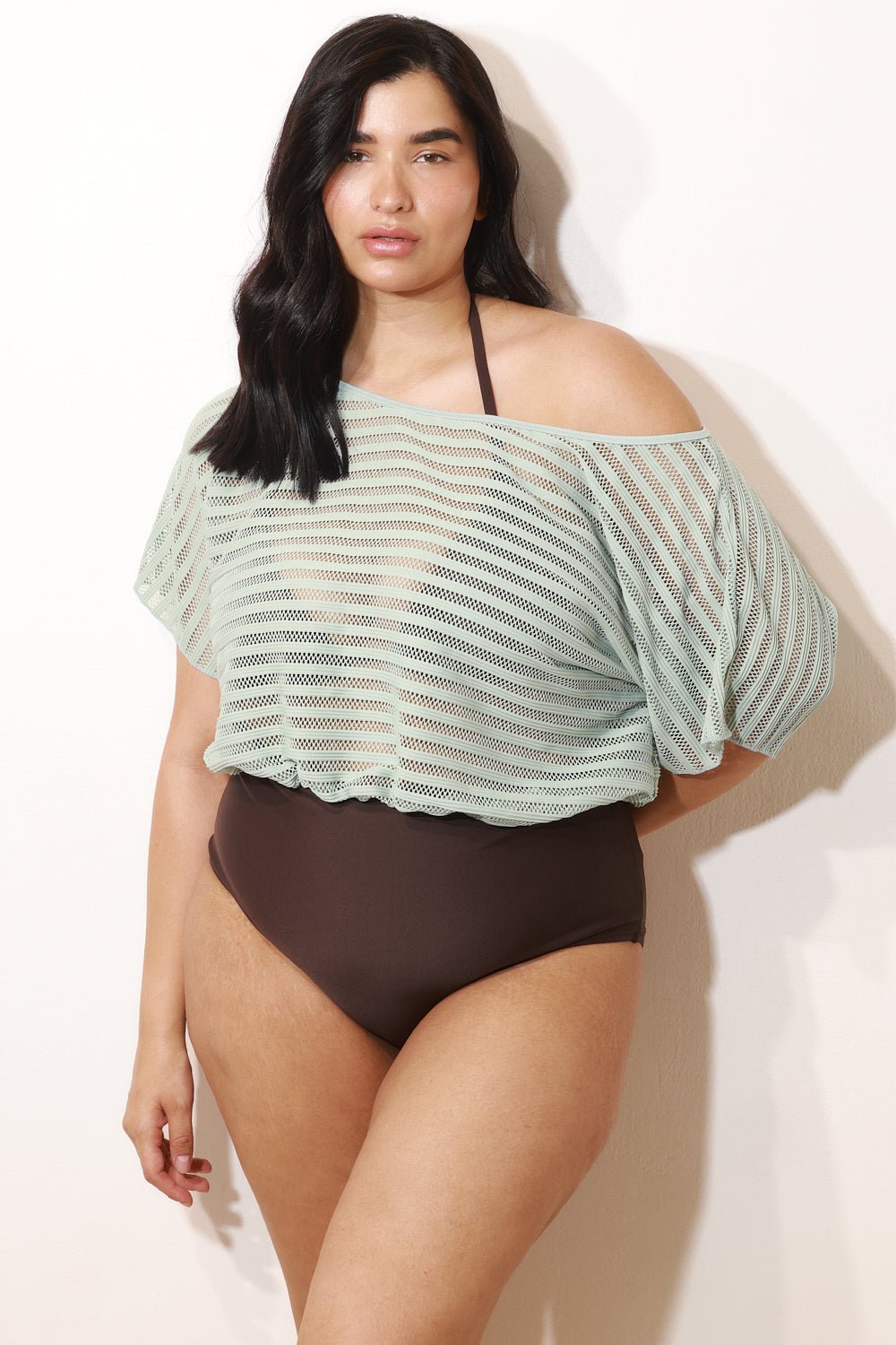 Jane One Piece Brown Mint - one piece -BiliBlond Swimwear