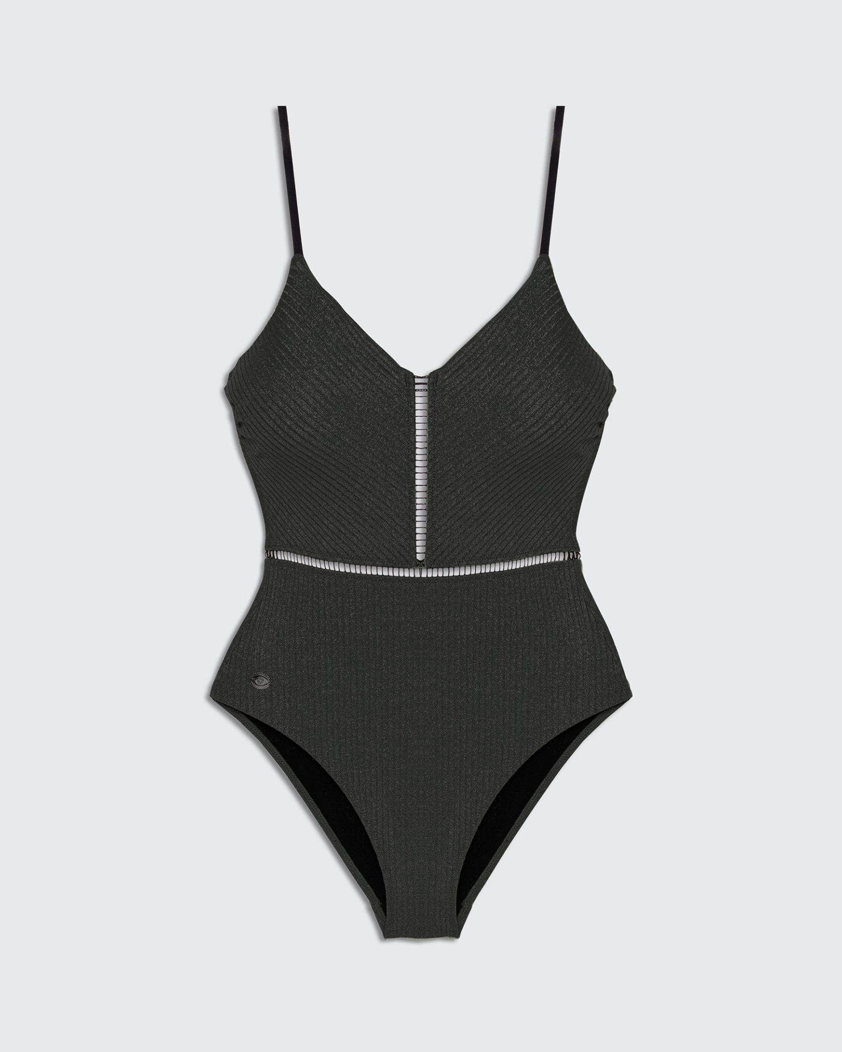 KIM Black Rib Lurex - one piece - BiliBlond Swimwear