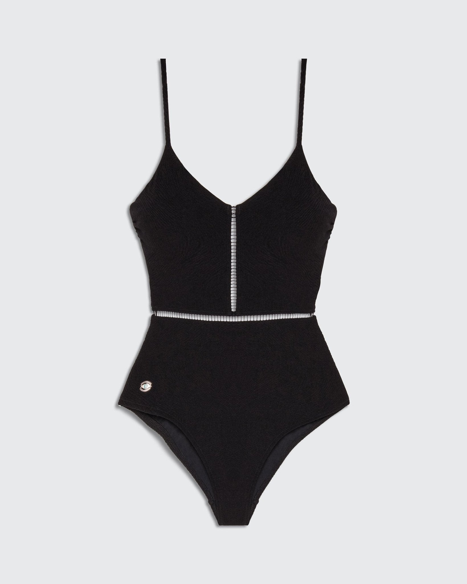 Kim Black Texture - one piece - BiliBlond Swimwear