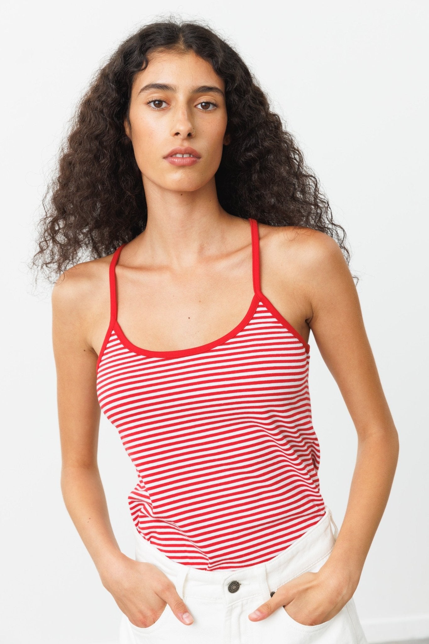 MAAYAN Tank top Red Stripes - gallabia - BiliBlond Swimwear